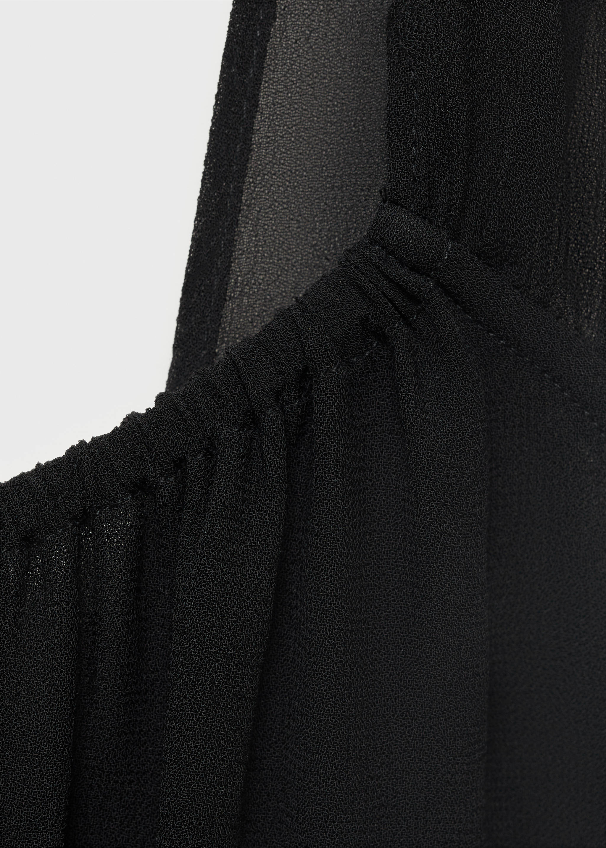 Vestido escote fruncido - Detalle del artículo 0, Negro. Ref: 17991159-00.