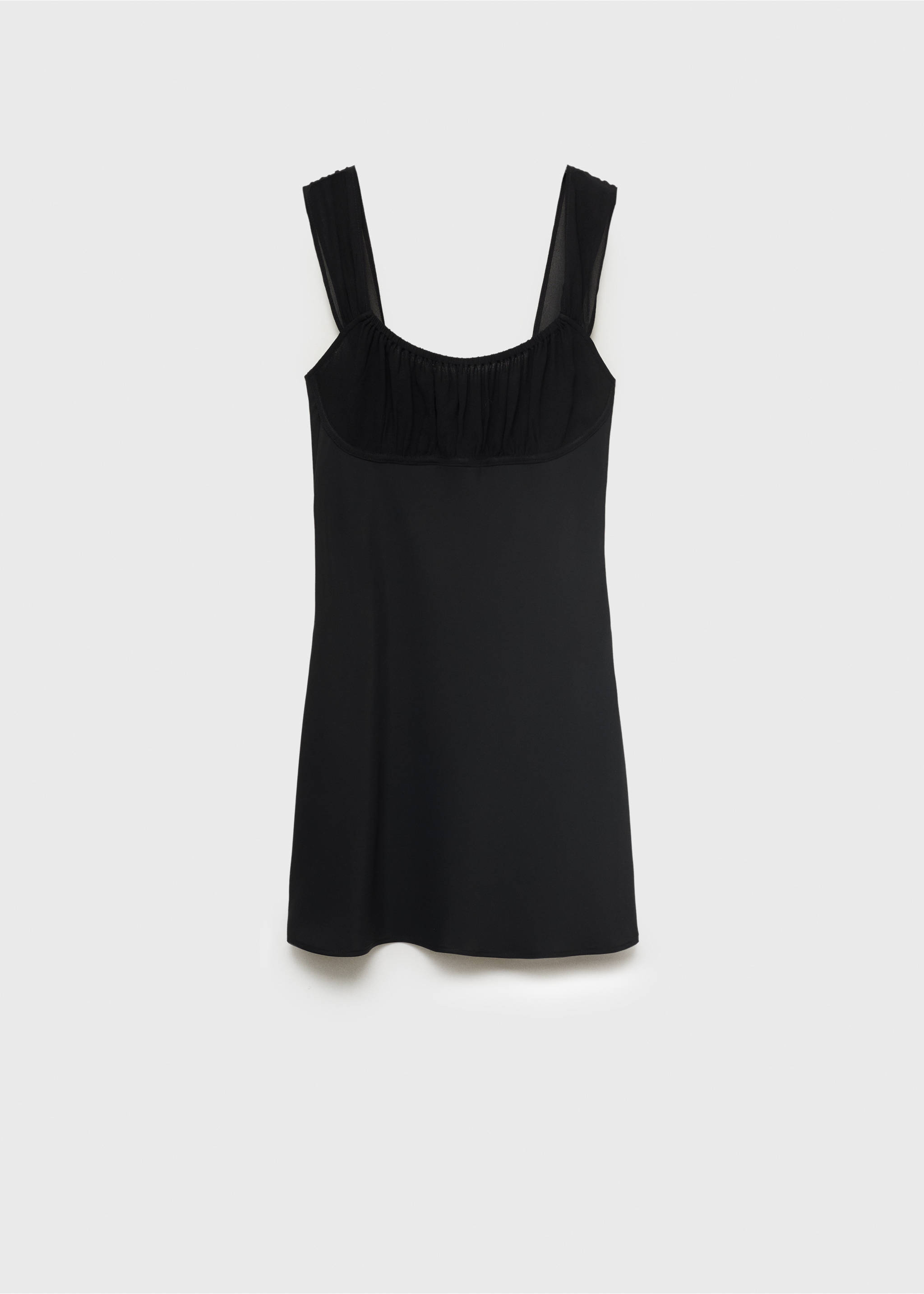 Gathered neckline dress - Article without model, Black. Ref: 17991159-00.