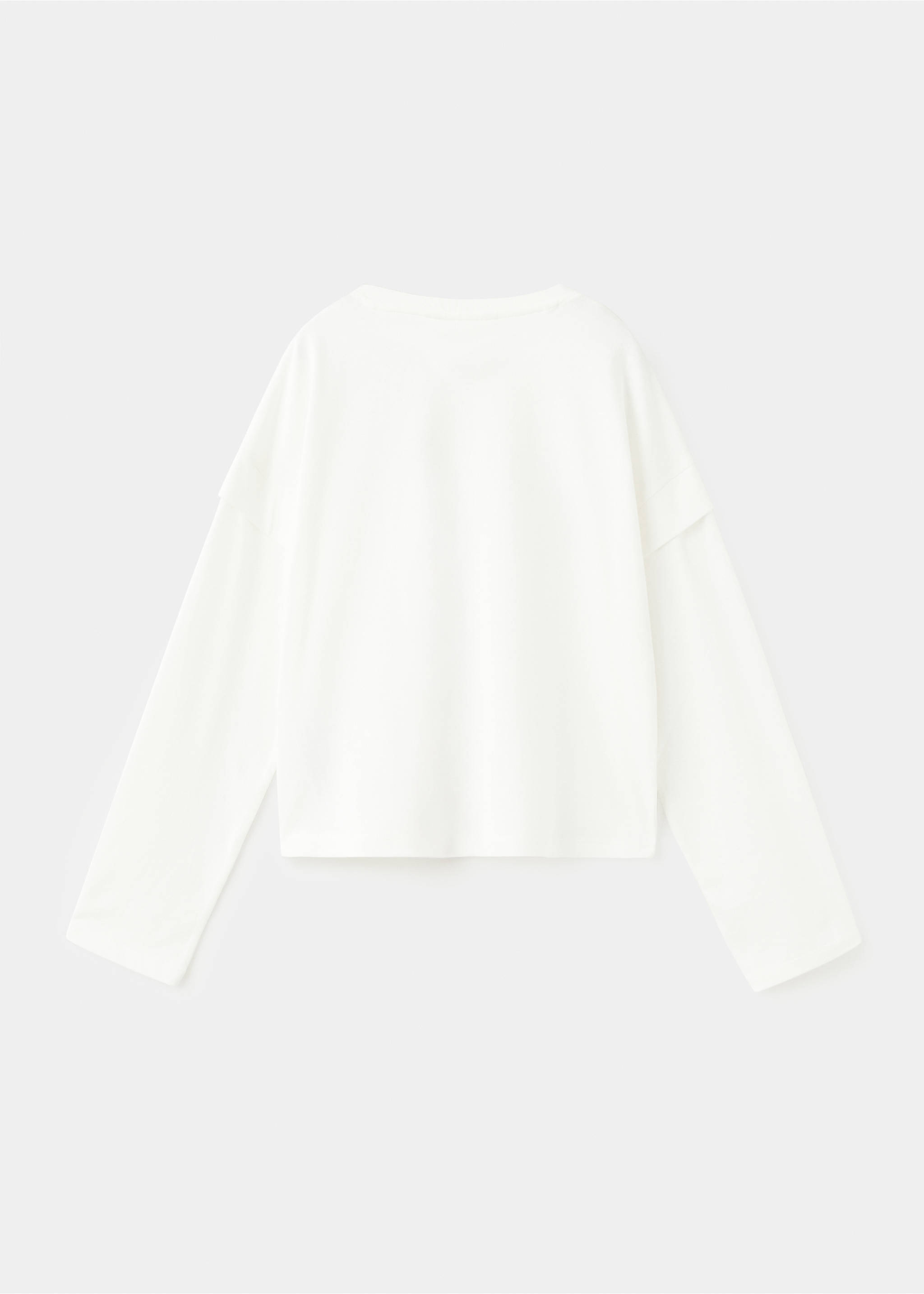White kids' long-sleeve t-shirt shown from the back., Off White. Ref: 27001339-00.