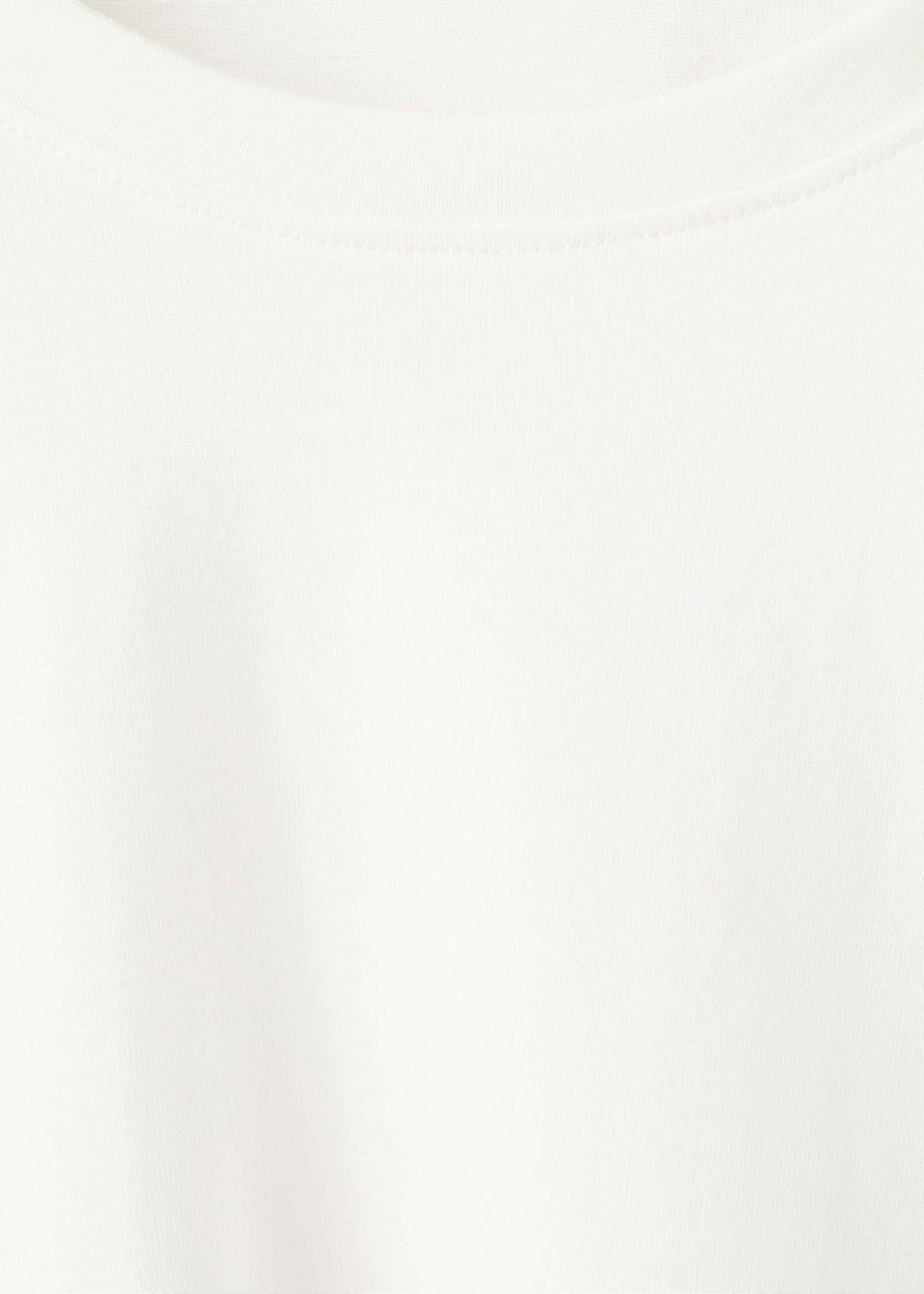 Close-up of a plain white t-shirt focusing on the neckline., Off White. Ref: 27001339-00.