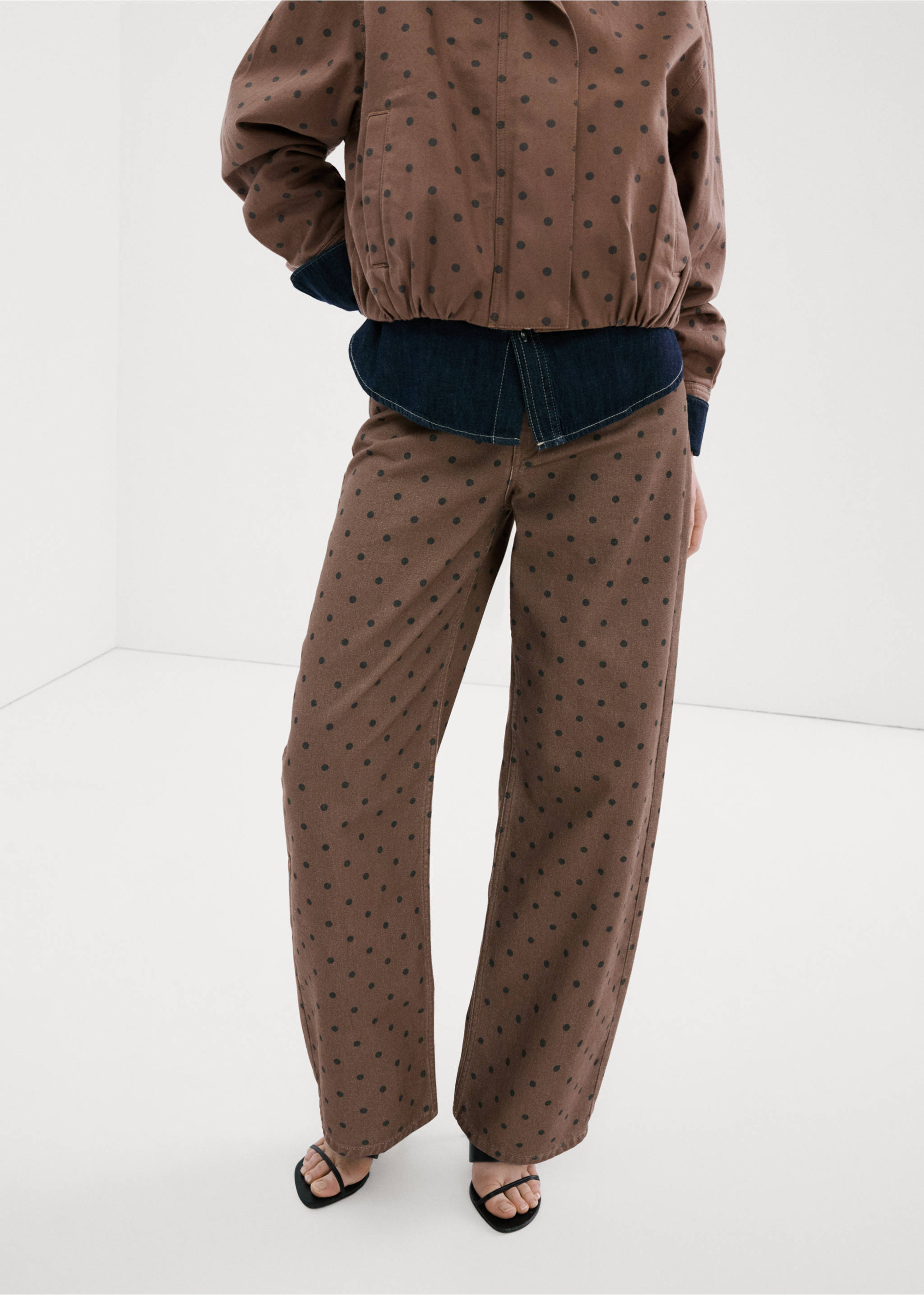 Polka dot balloon jeans - Medium plane, Chocolate. Ref: 27004105-00.