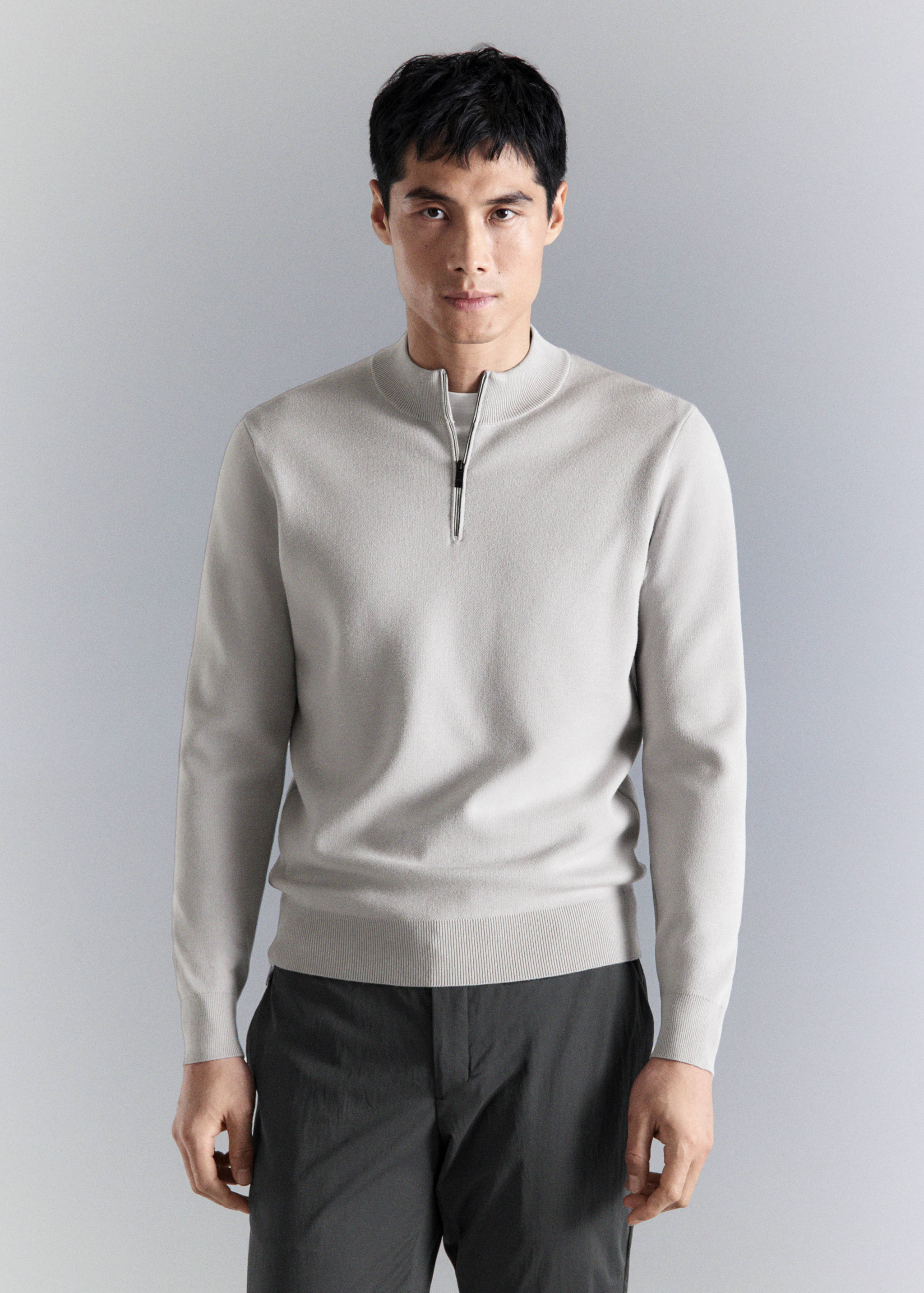 Pull confort extensible à zip - Plan moyen