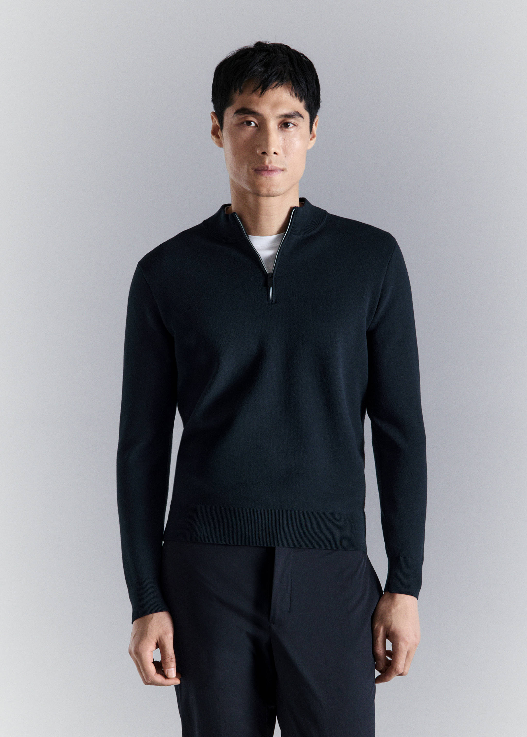 Pull confort extensible à zip - Plan moyen