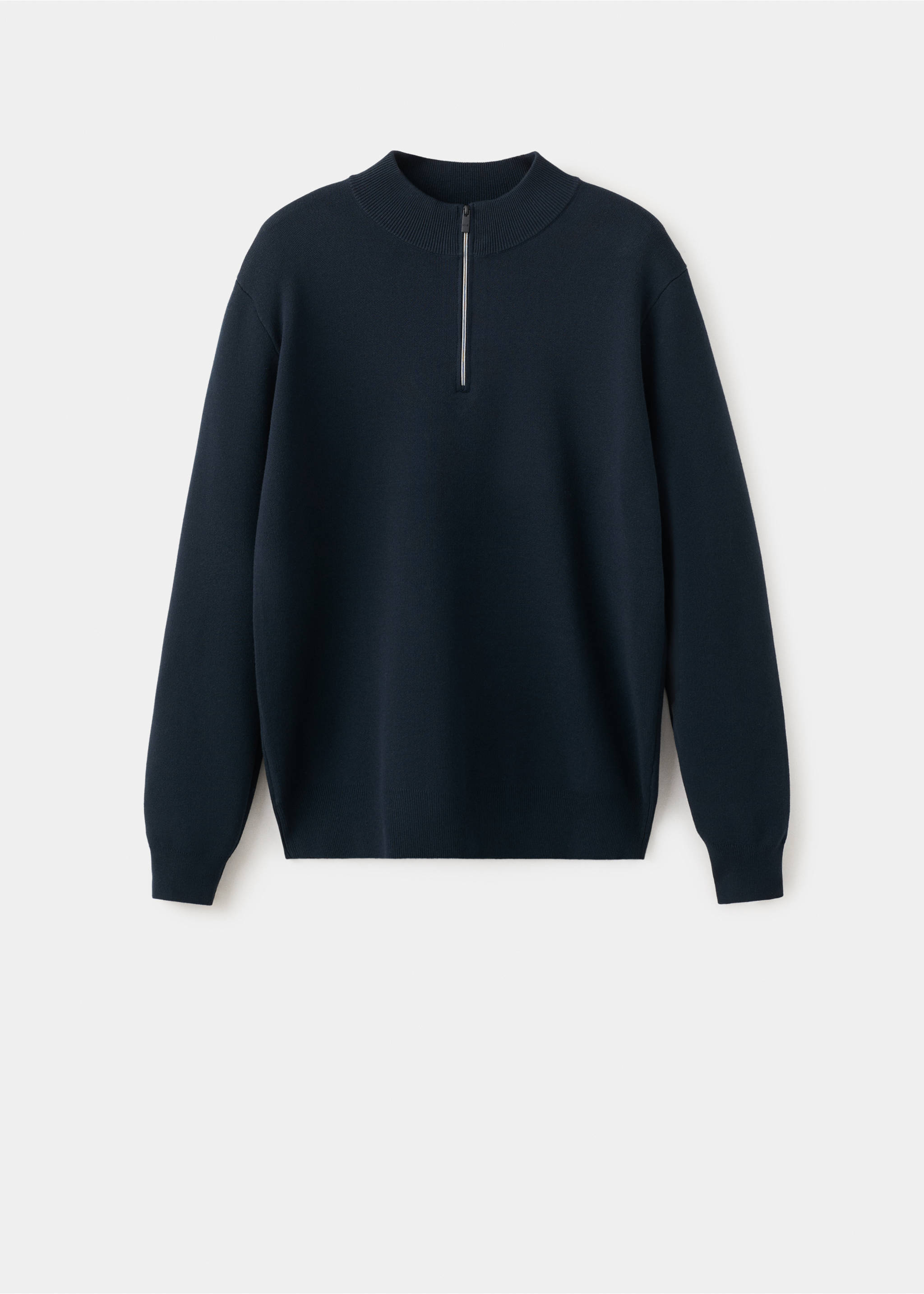 Pull confort extensible à zip - Article sans modèle, Bleu marine. Ref: 27004430-00.