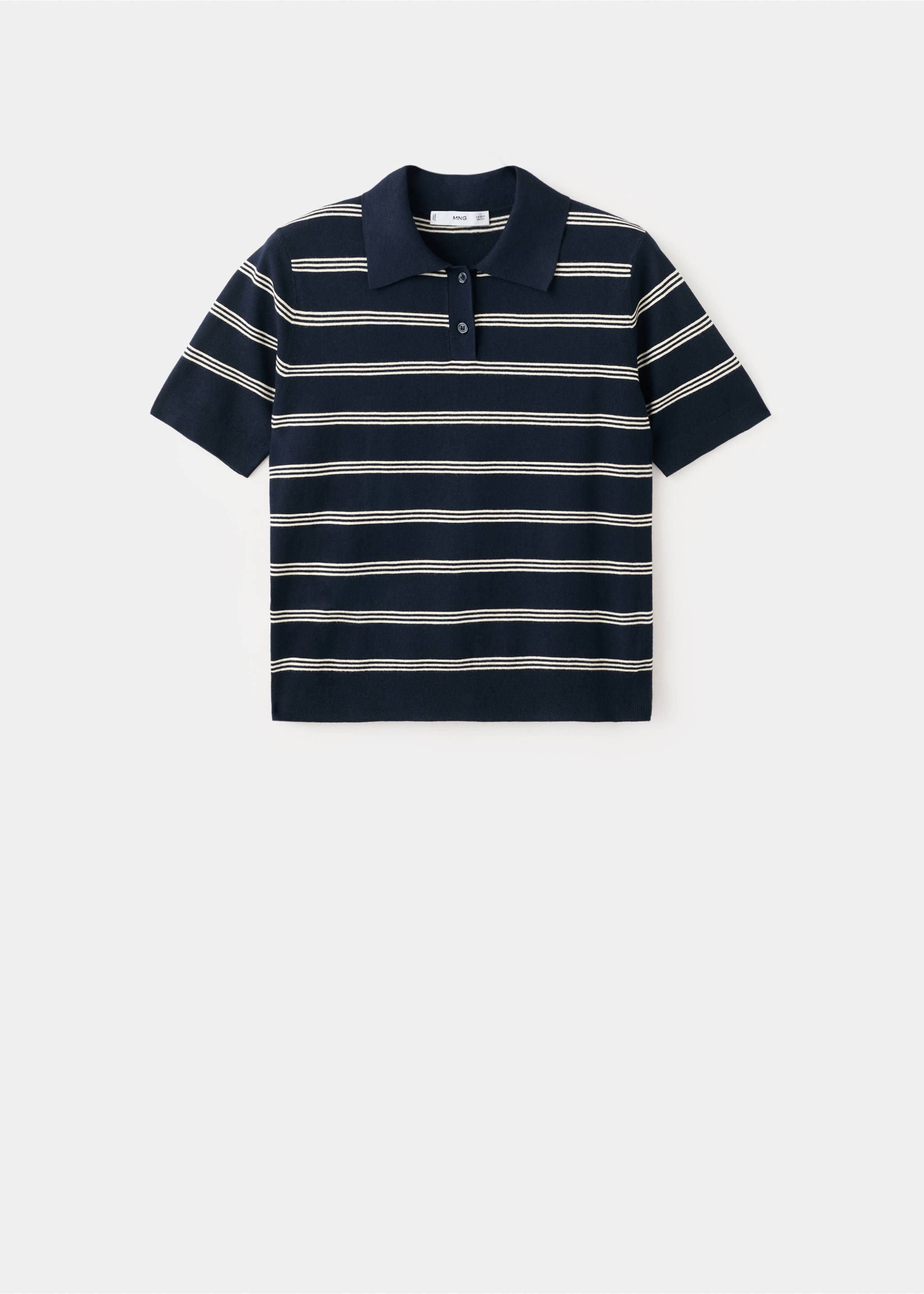 Jersei ratlles coll polo - Article sense model, Blau marí. Ref: 27004778-00.
