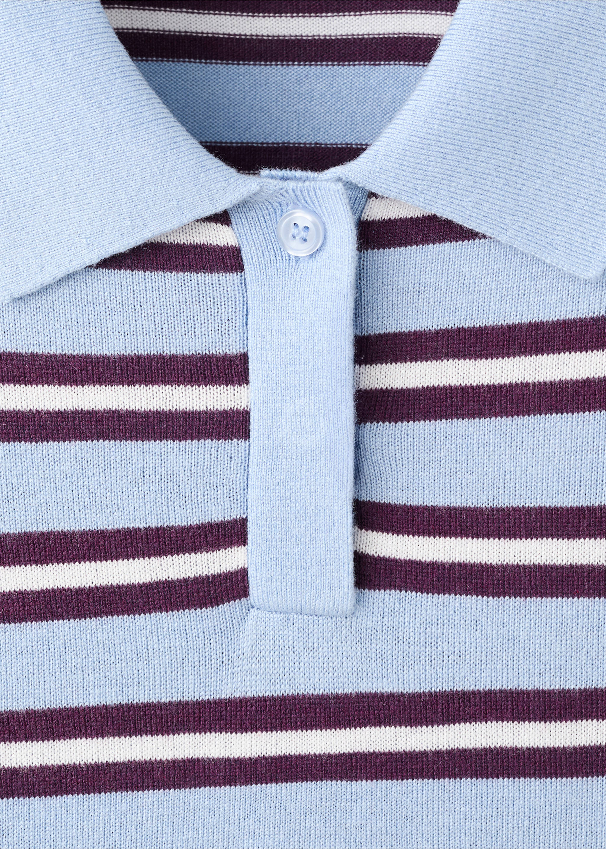 Jersei ratlles coll polo - Detall de l'article 8, Blau cel. Ref: 27004779-00.