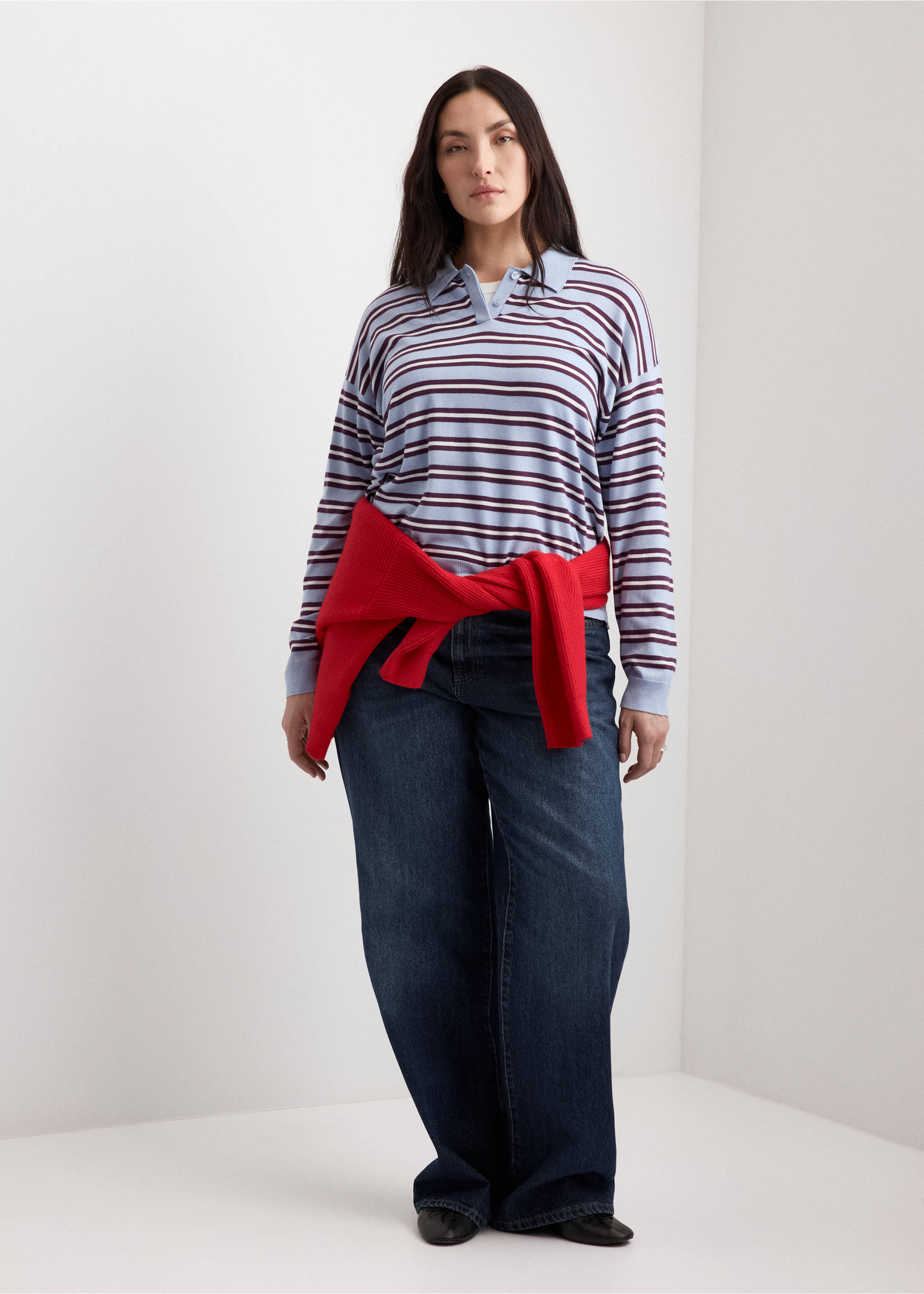 Jersei ratlles coll polo - Detall de l'article 6, Blau cel. Ref: 27004779-00.