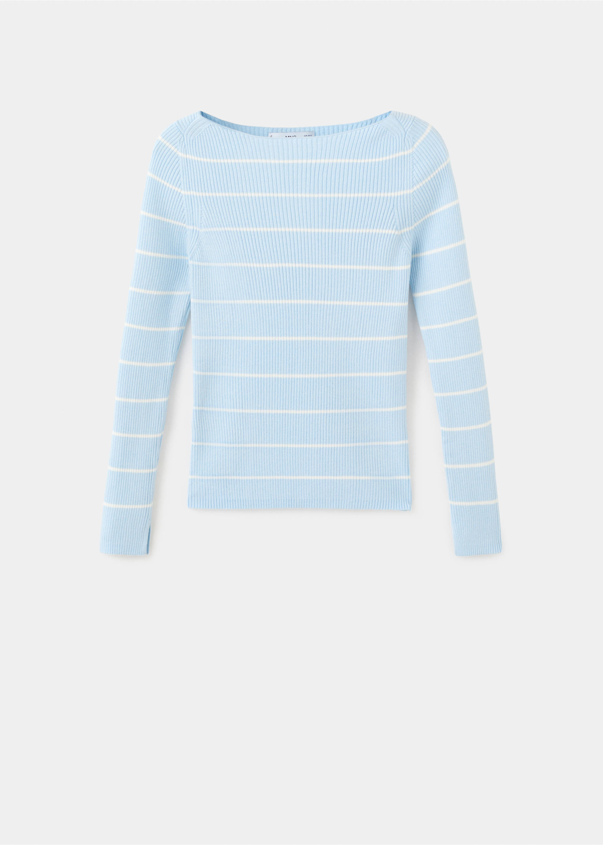 Boat-neck knitted sweater - Article without model, Sky Blue. Ref: 27004783-00.