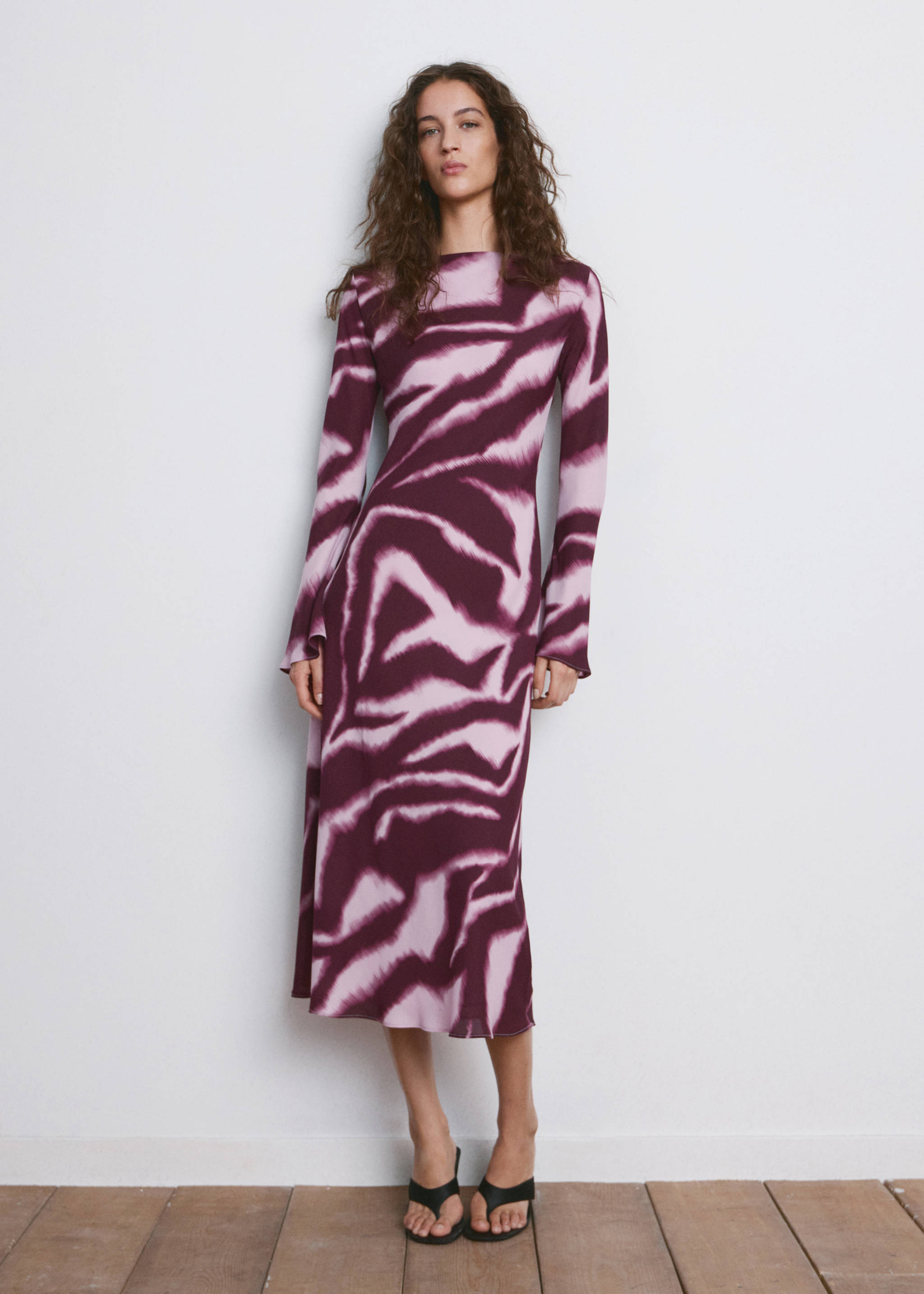 A-line animal-print dress - General plane