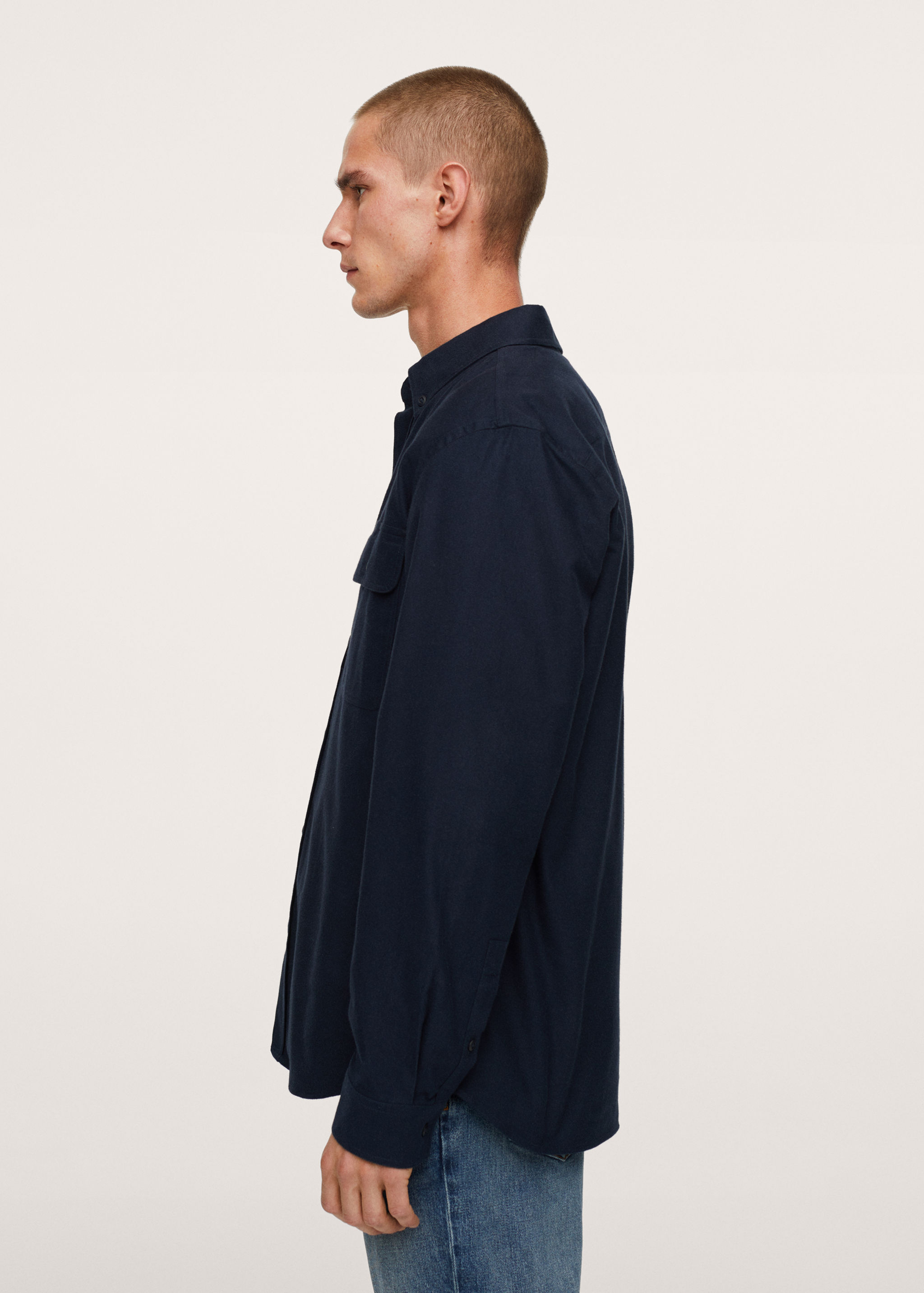 Chest-pocket cotton shirt - Details of the article 1