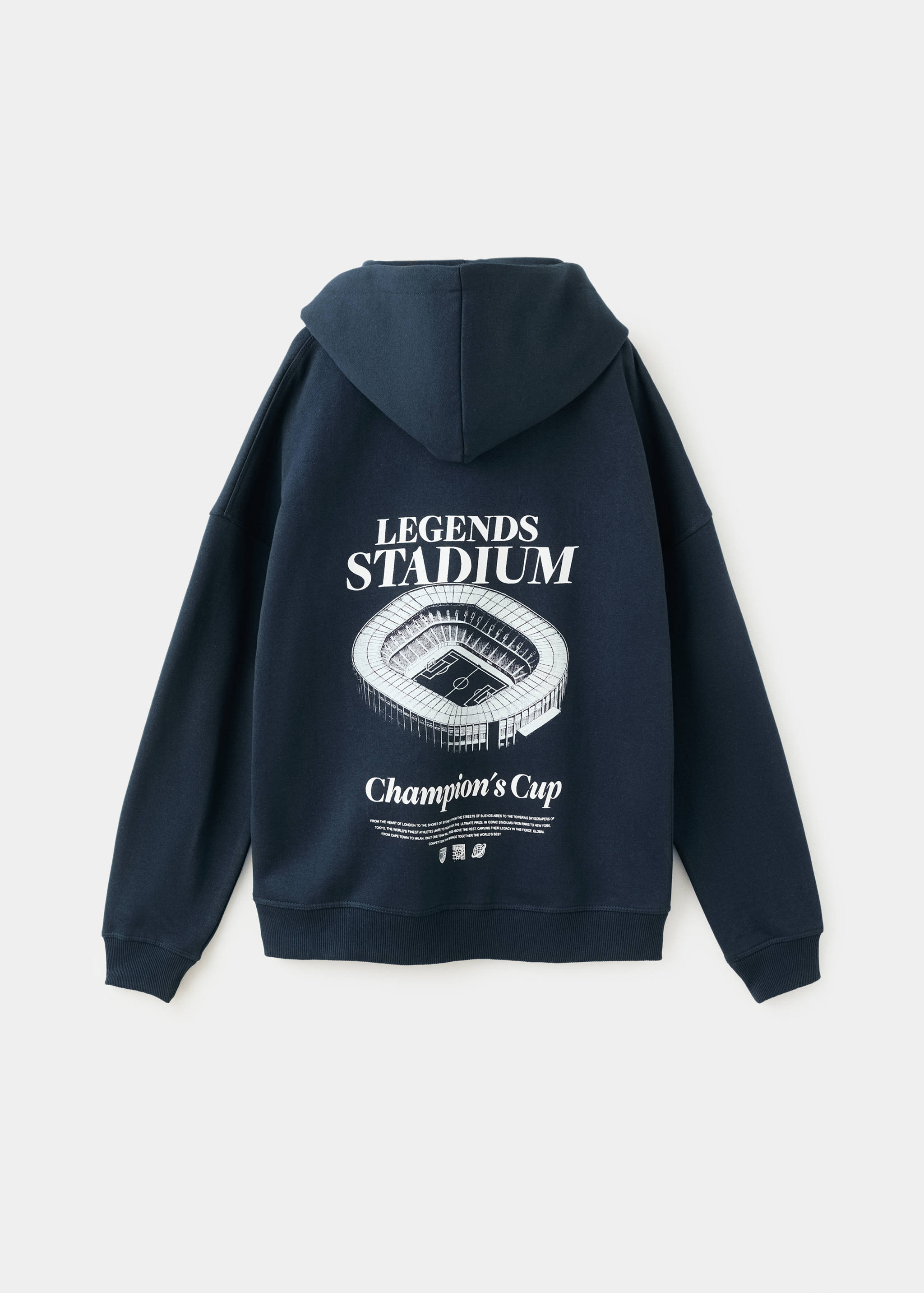 Gemustertes Kapuzen-Sweatshirt - Rückseite des Artikels
