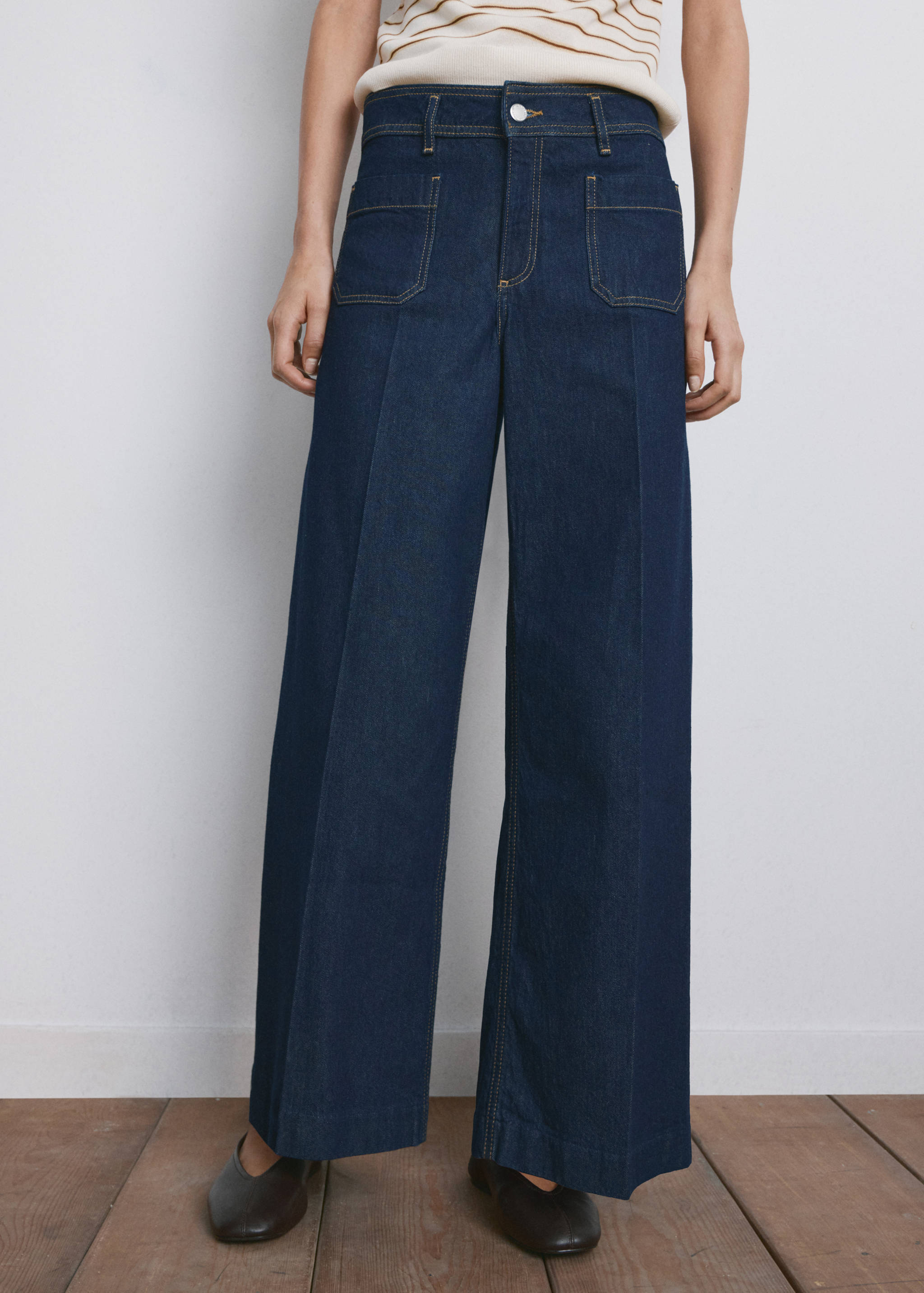 Wide leg jeans with pockets - Medium plane