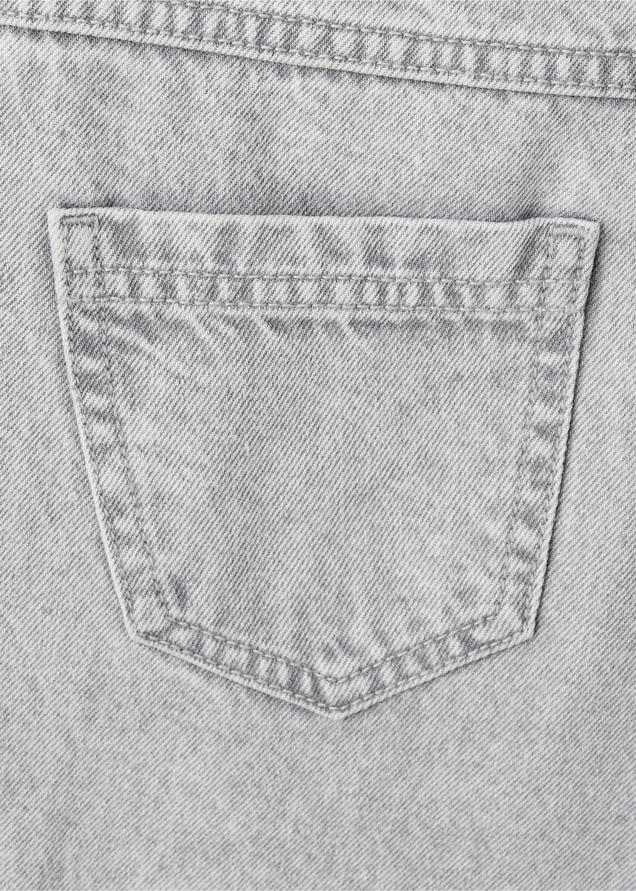 Close-up of light grey denim trousers fabric and back pocket., Denim Grey. Ref: 27011260-00.