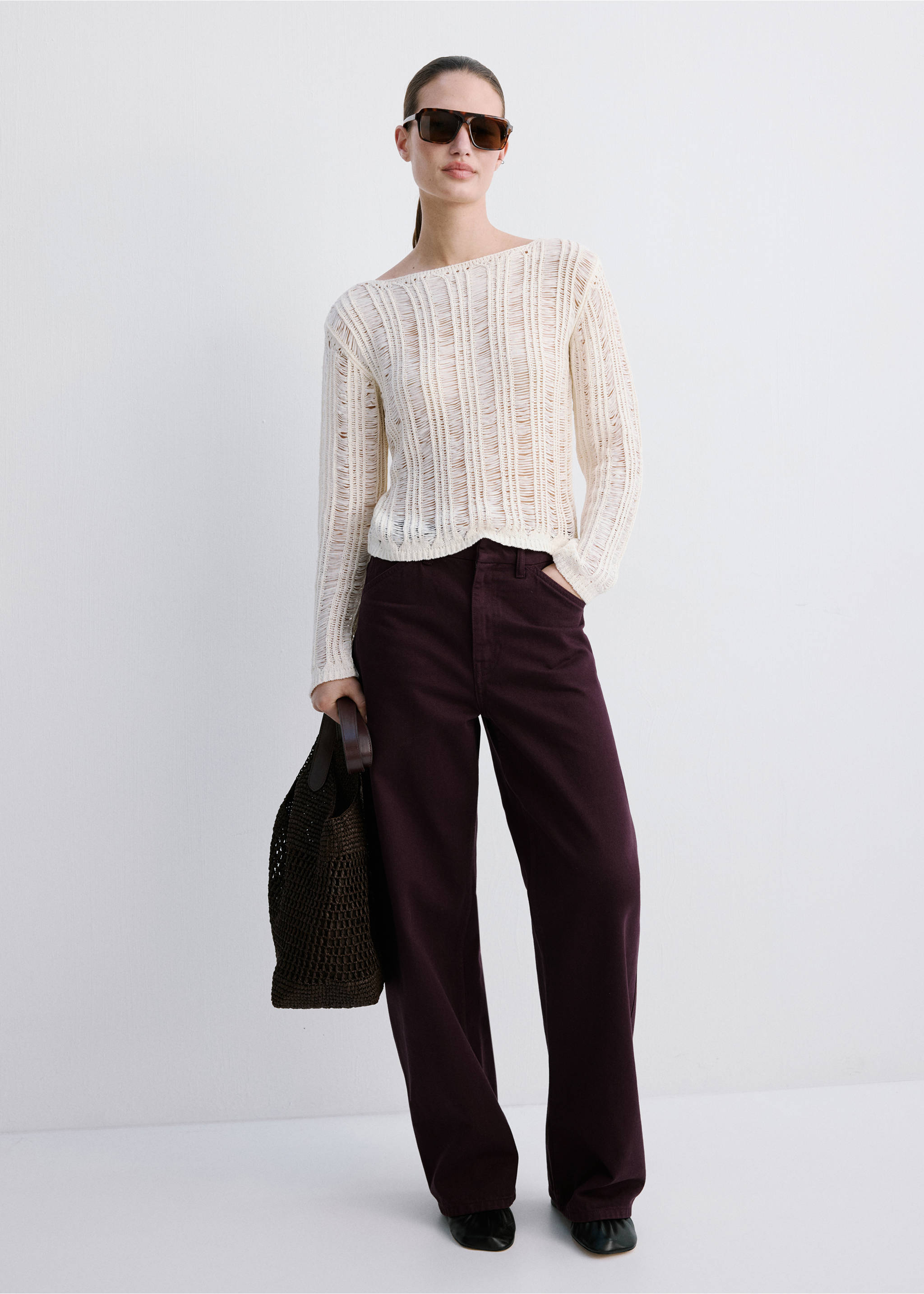 Mid-rise balloon jeans - General plane, Wine. Ref: 27014083-00.
