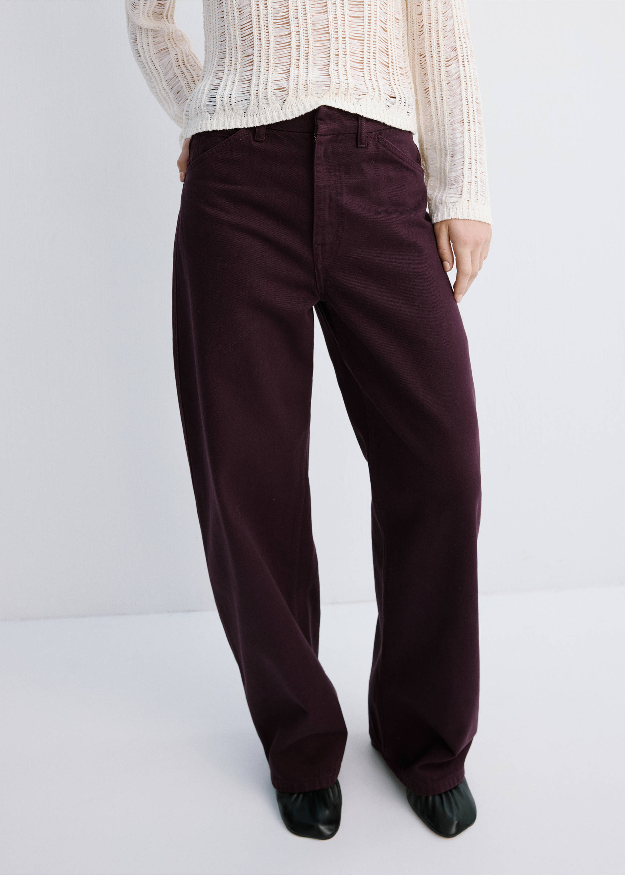 Mid-rise balloon jeans - Medium plane, Wine. Ref: 27014083-00.