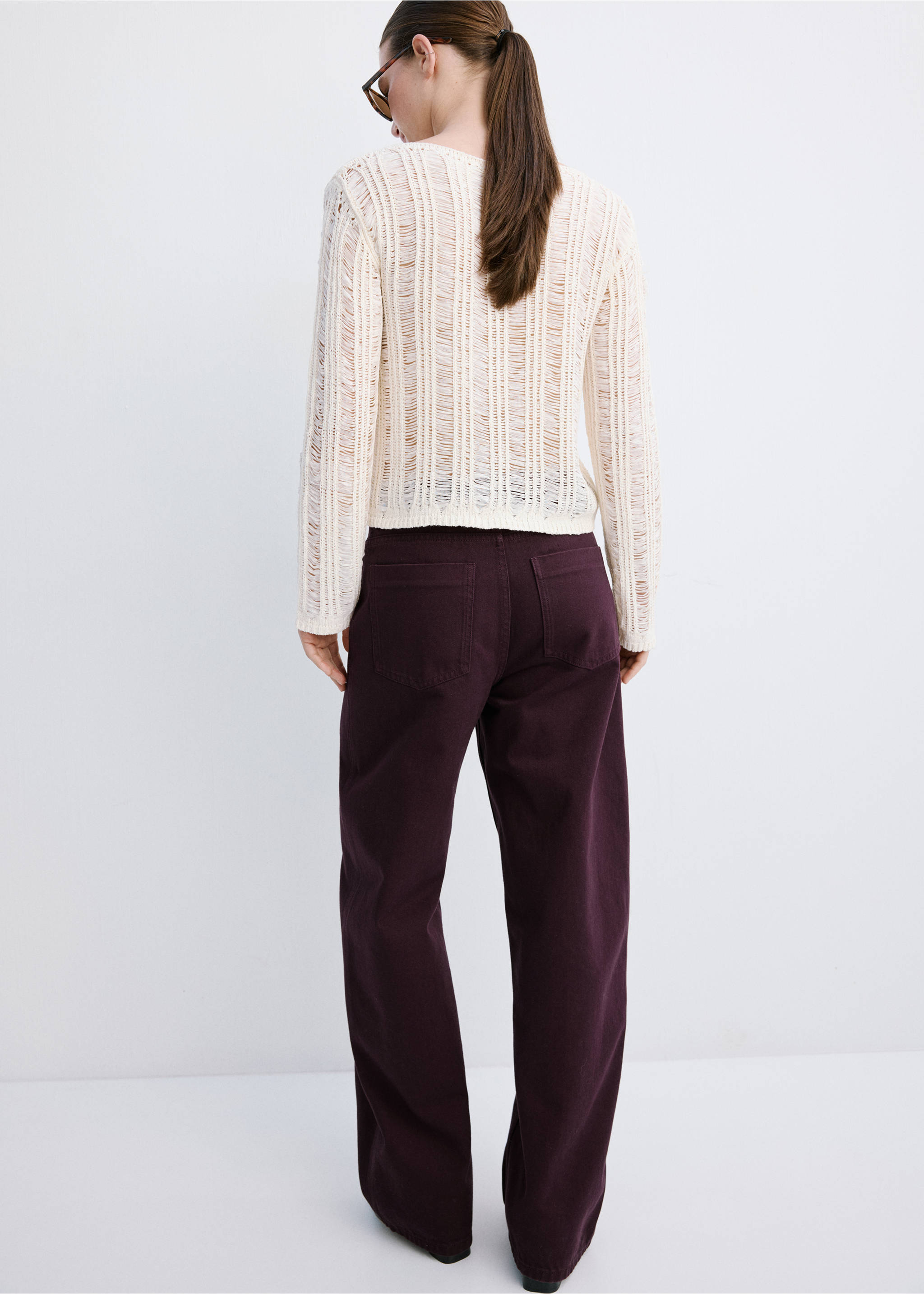 Mid-rise balloon jeans - Reverse of the article, Wine. Ref: 27014083-00.