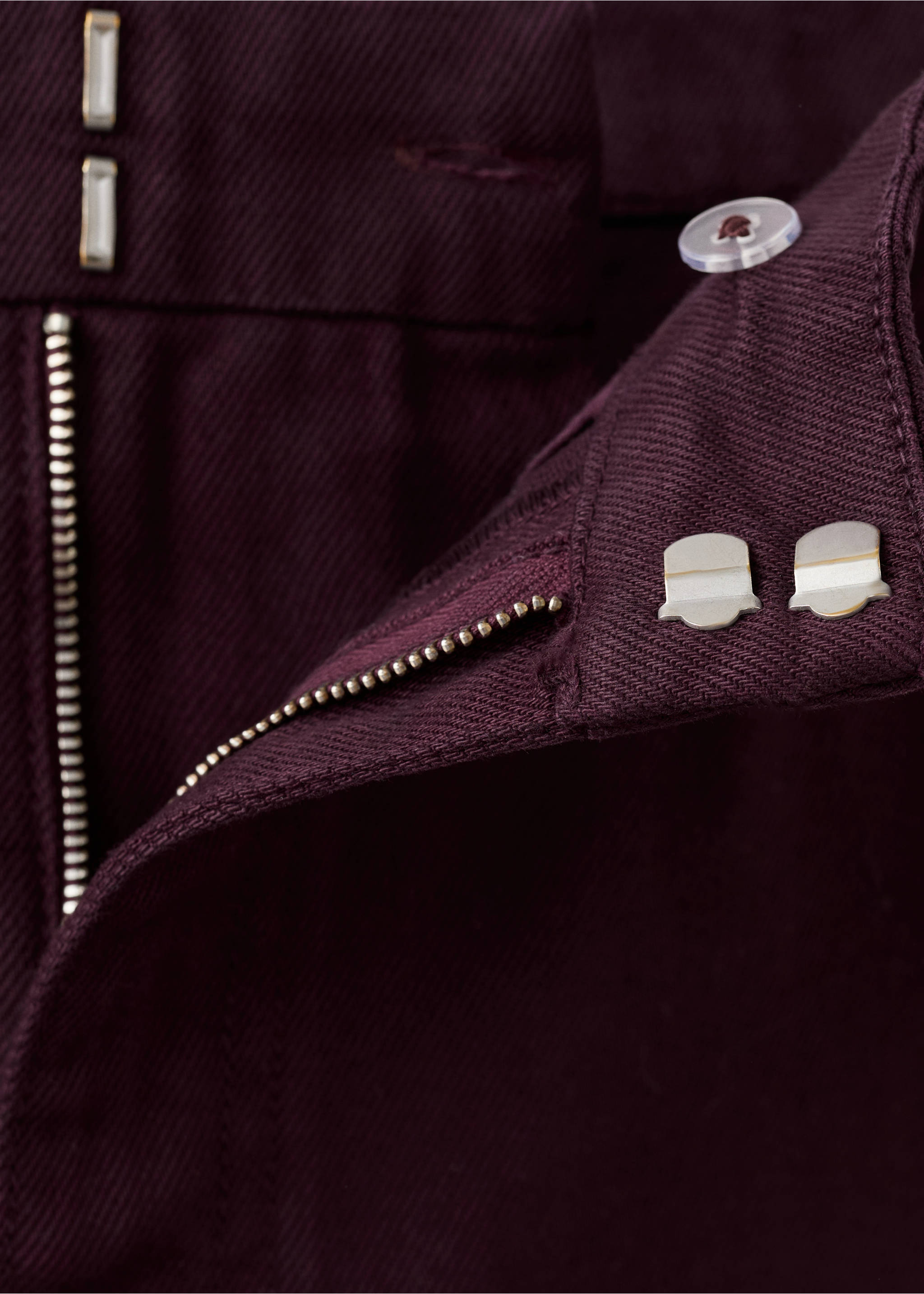 Mid-rise balloon jeans - Details of the article 8, Wine. Ref: 27014083-00.