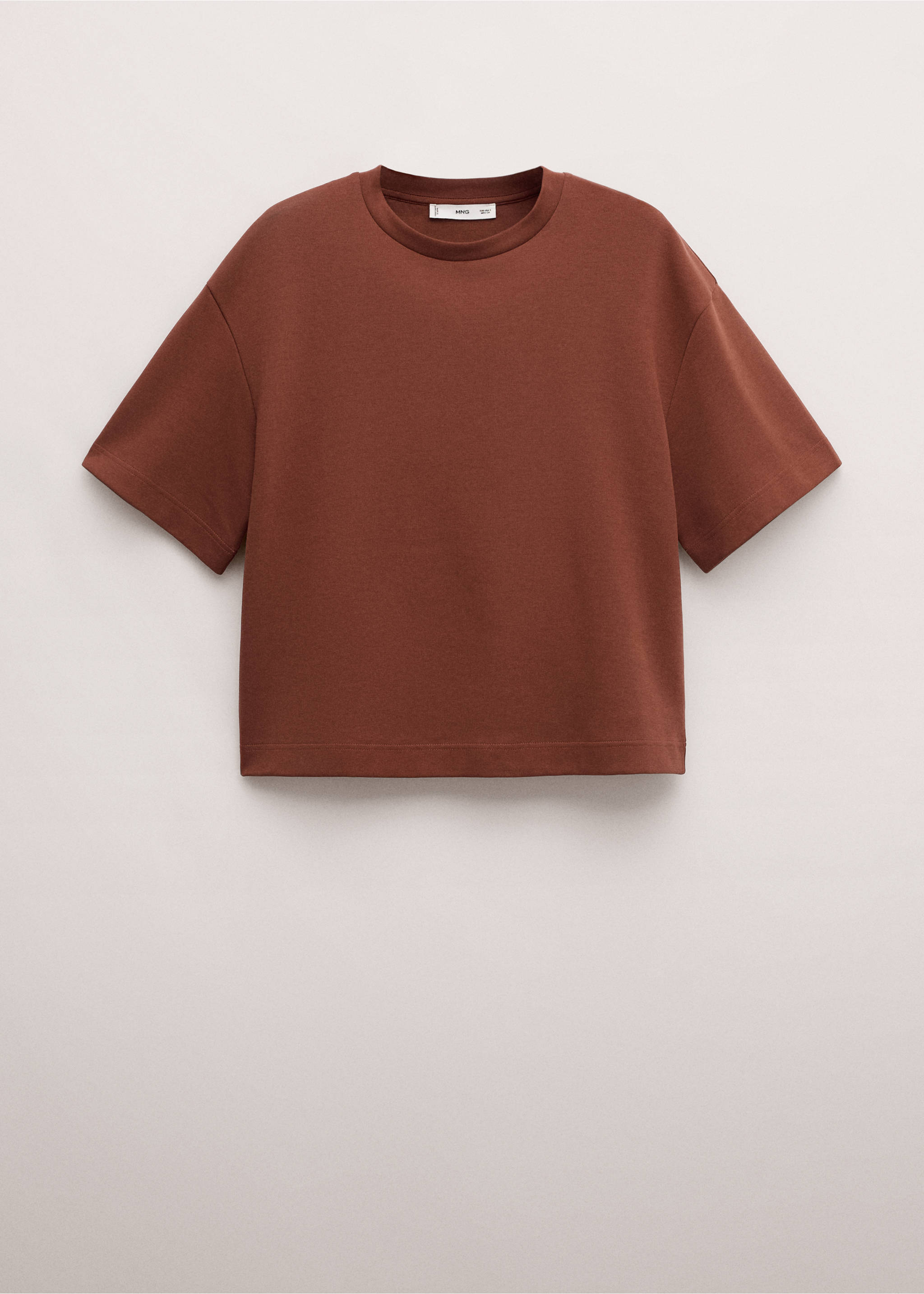 T-shirt en coton oversize - Article sans modèle, Rouge-orangé. Ref: 27014442-00.