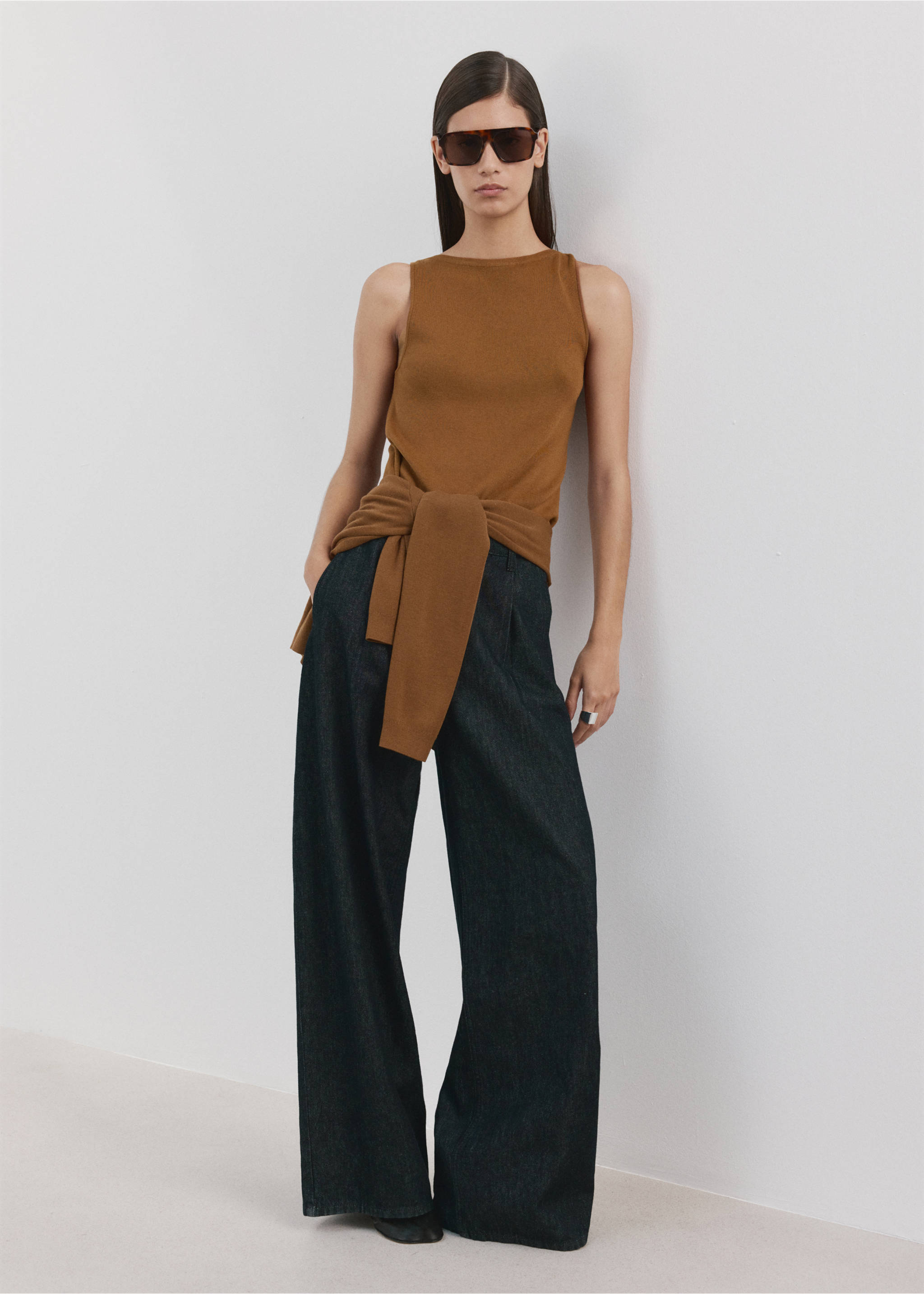 Fine-knit top - General plane, Caramel. Ref: 27015821-00.