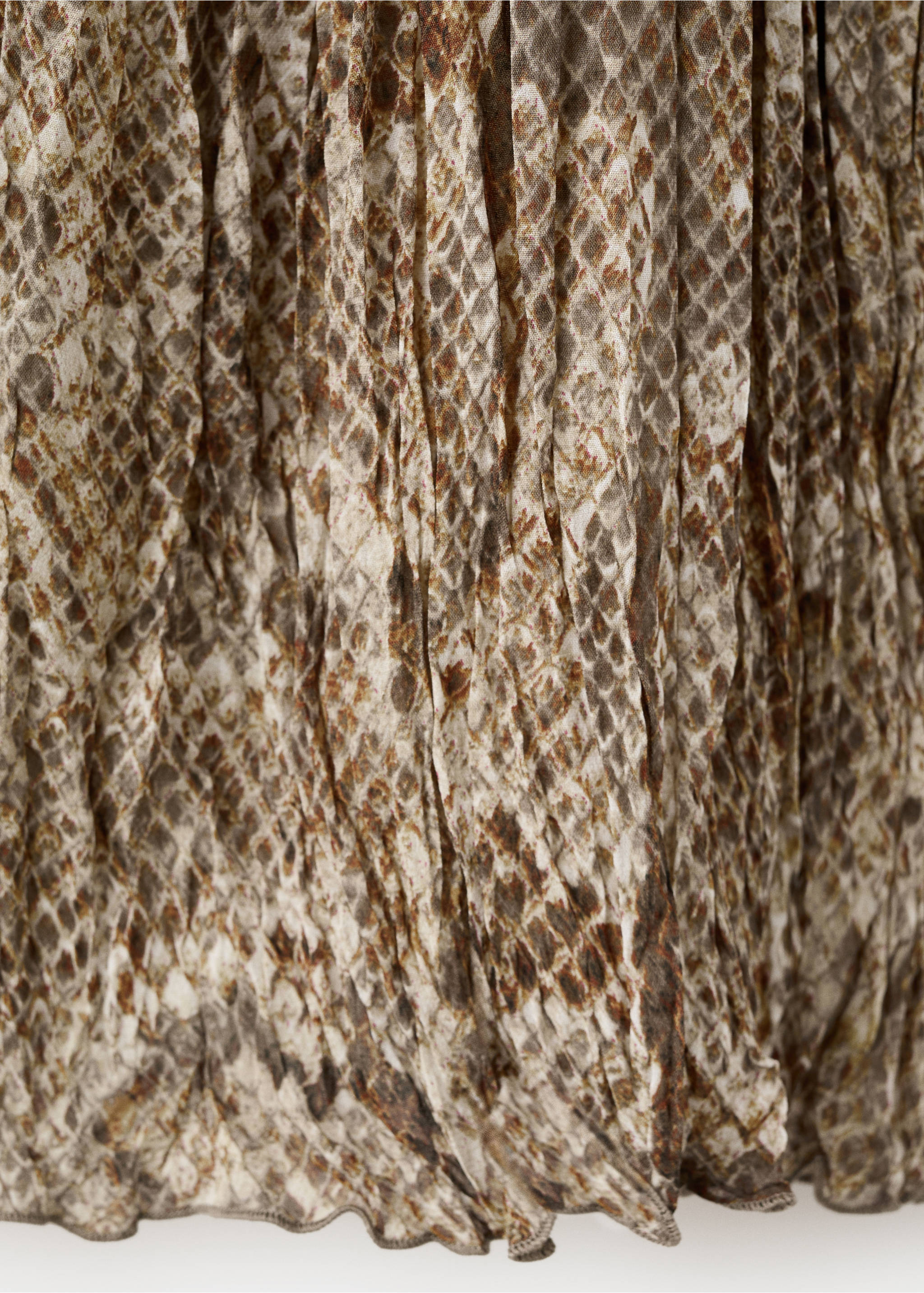 Flowy animal print dress - Details of the article 0, Khaki. Ref: 27016007-00.