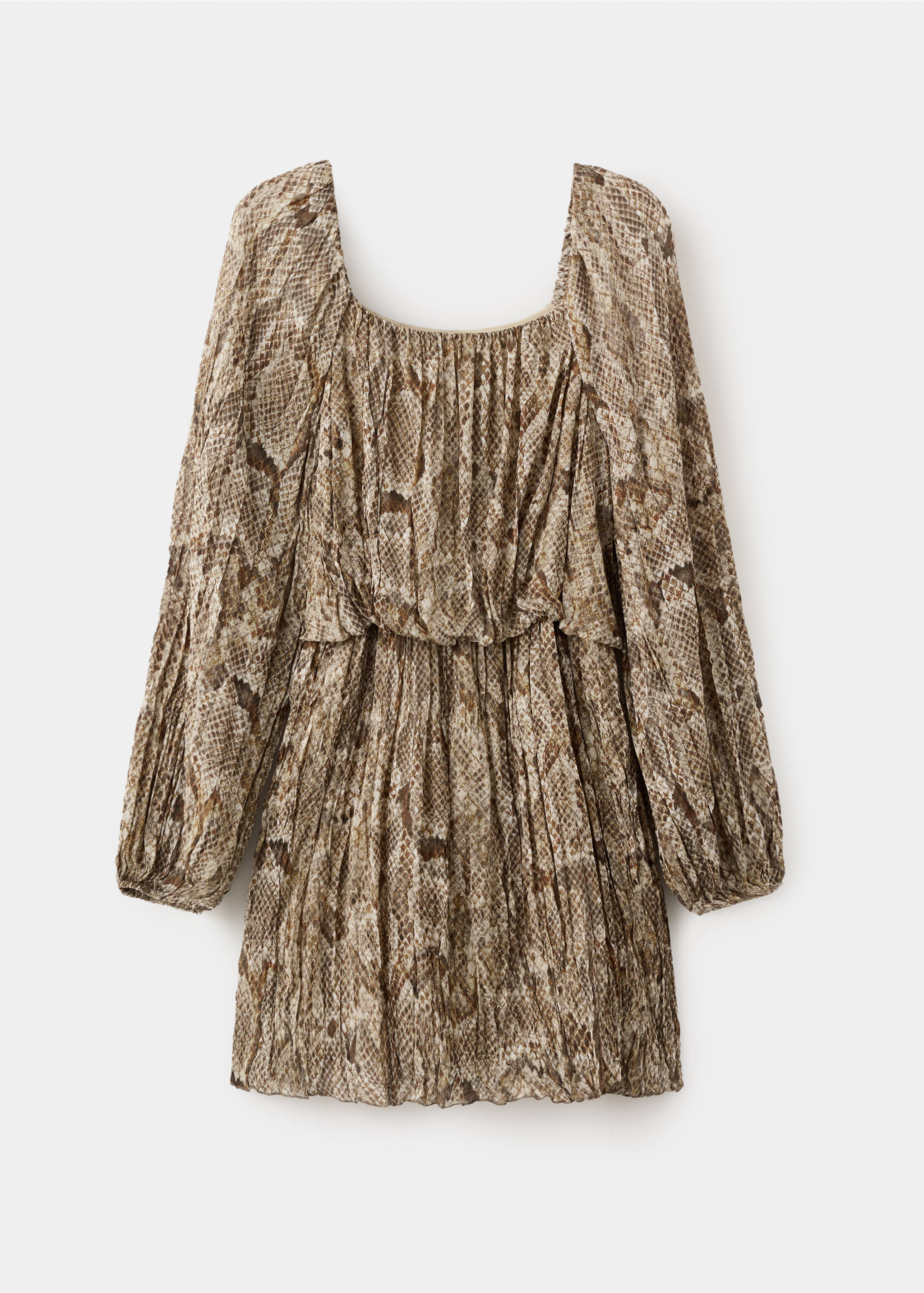 Flowy animal print dress - Article without model, Khaki. Ref: 27016007-00.