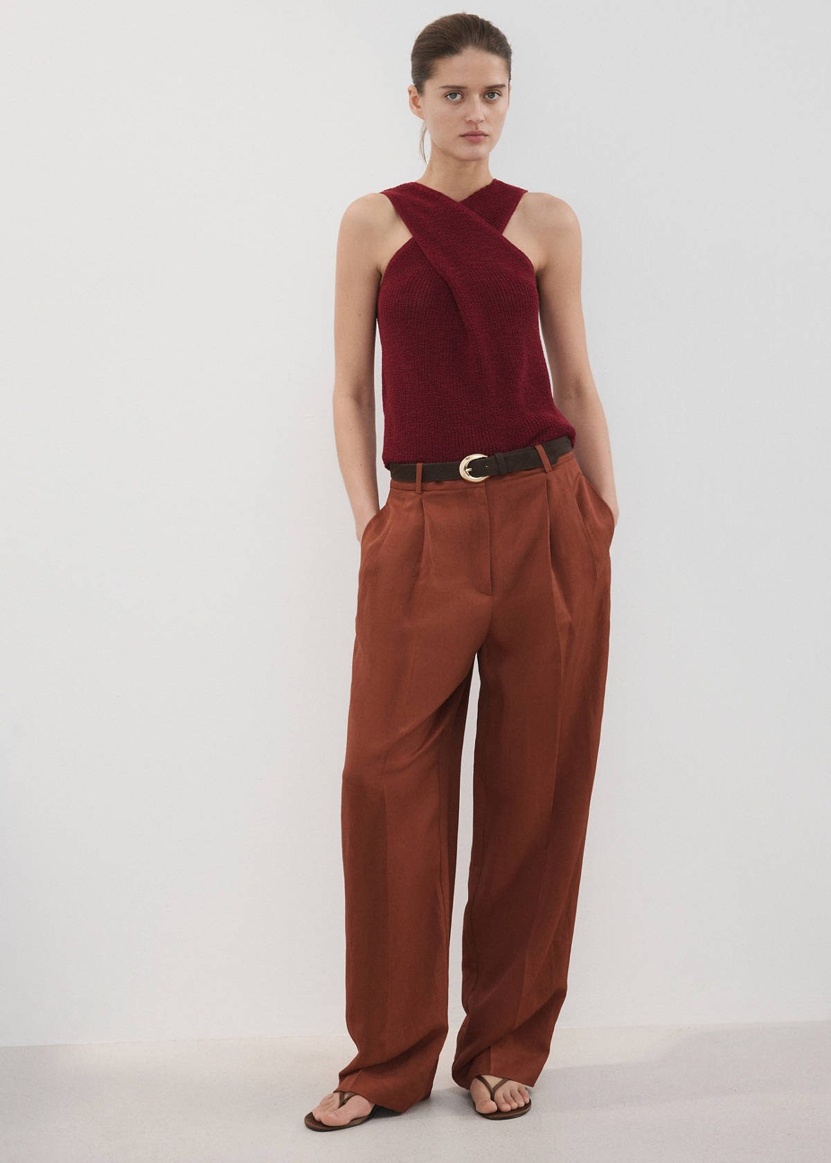 Knitted wrap top