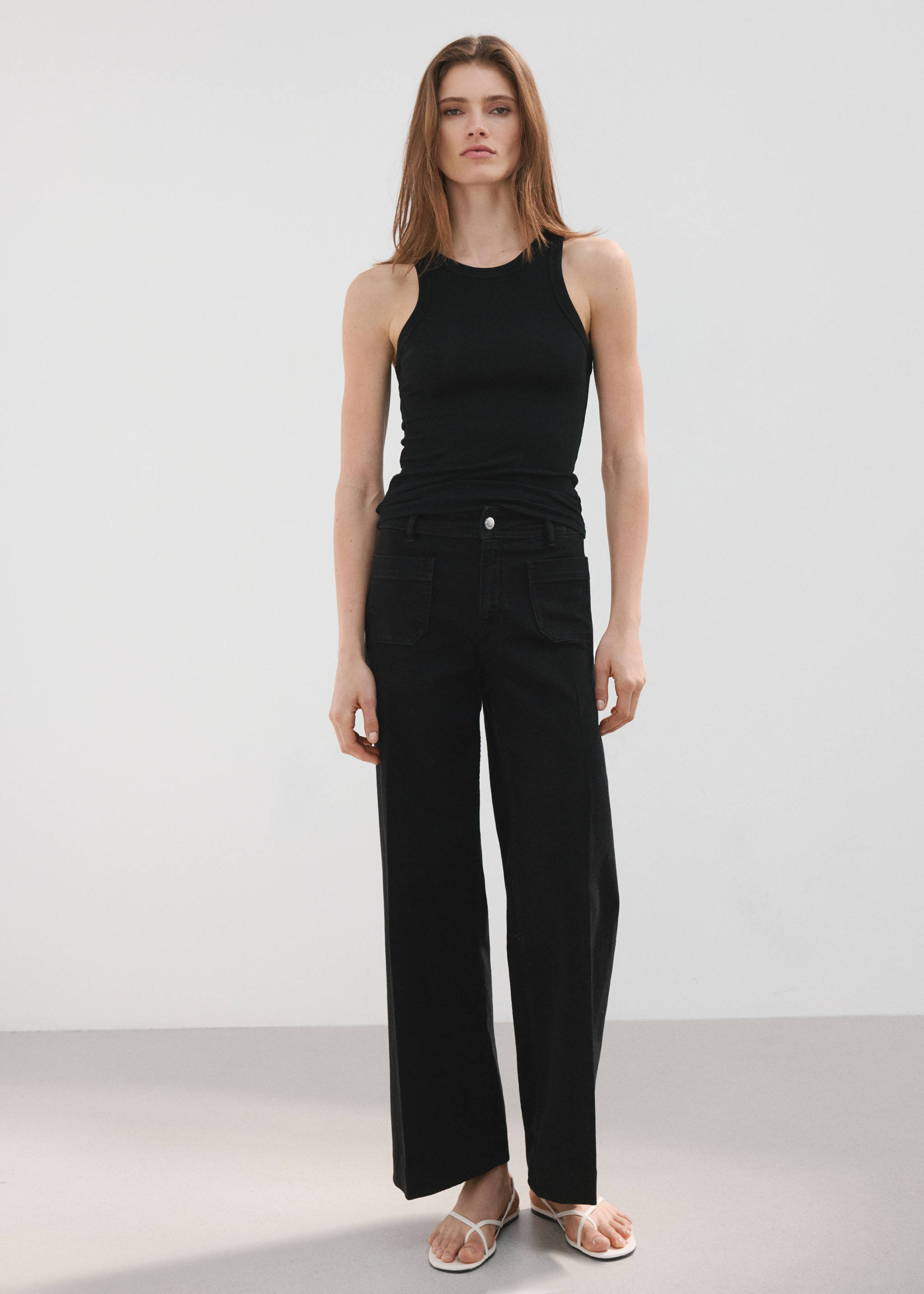 Wide leg jeans with pockets - General plane