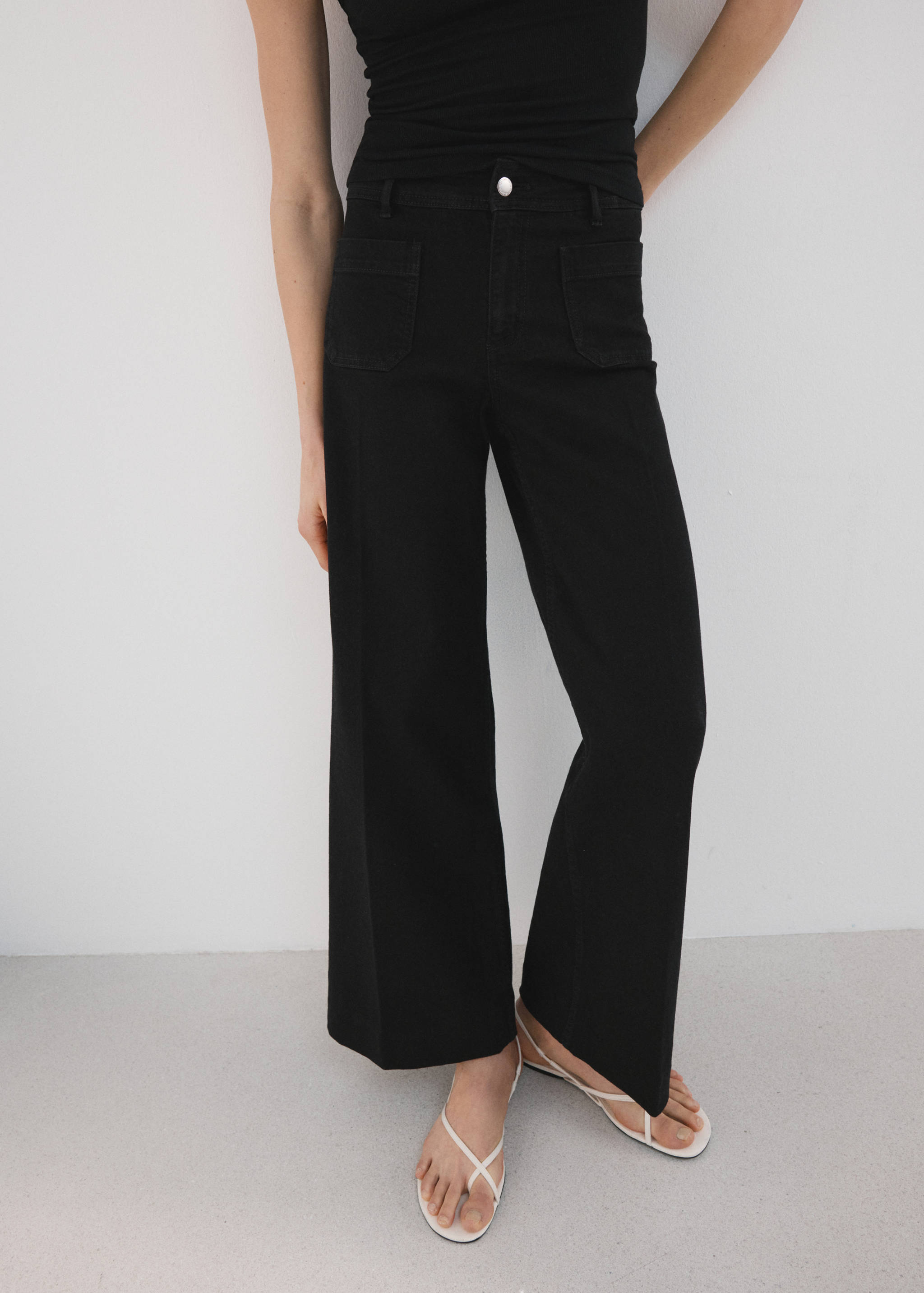 Wide leg jeans with pockets - Medium plane