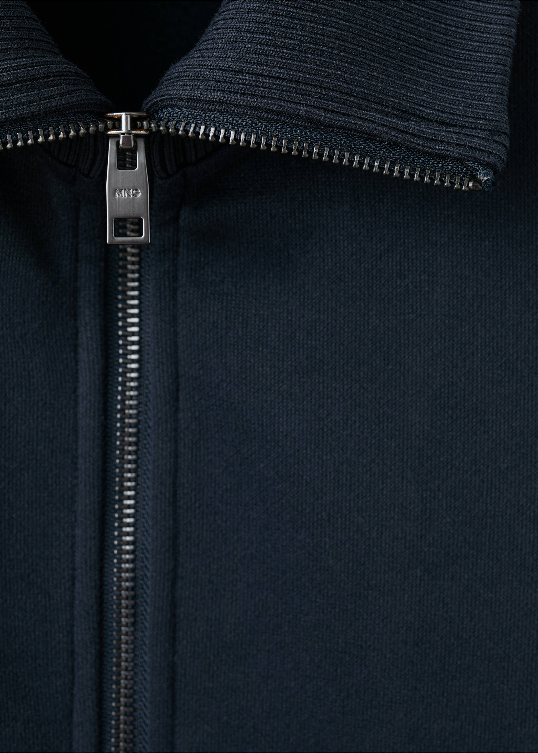 Navy sweatshirt fabric and zip detail, Navy. Ref: 27021261-00.