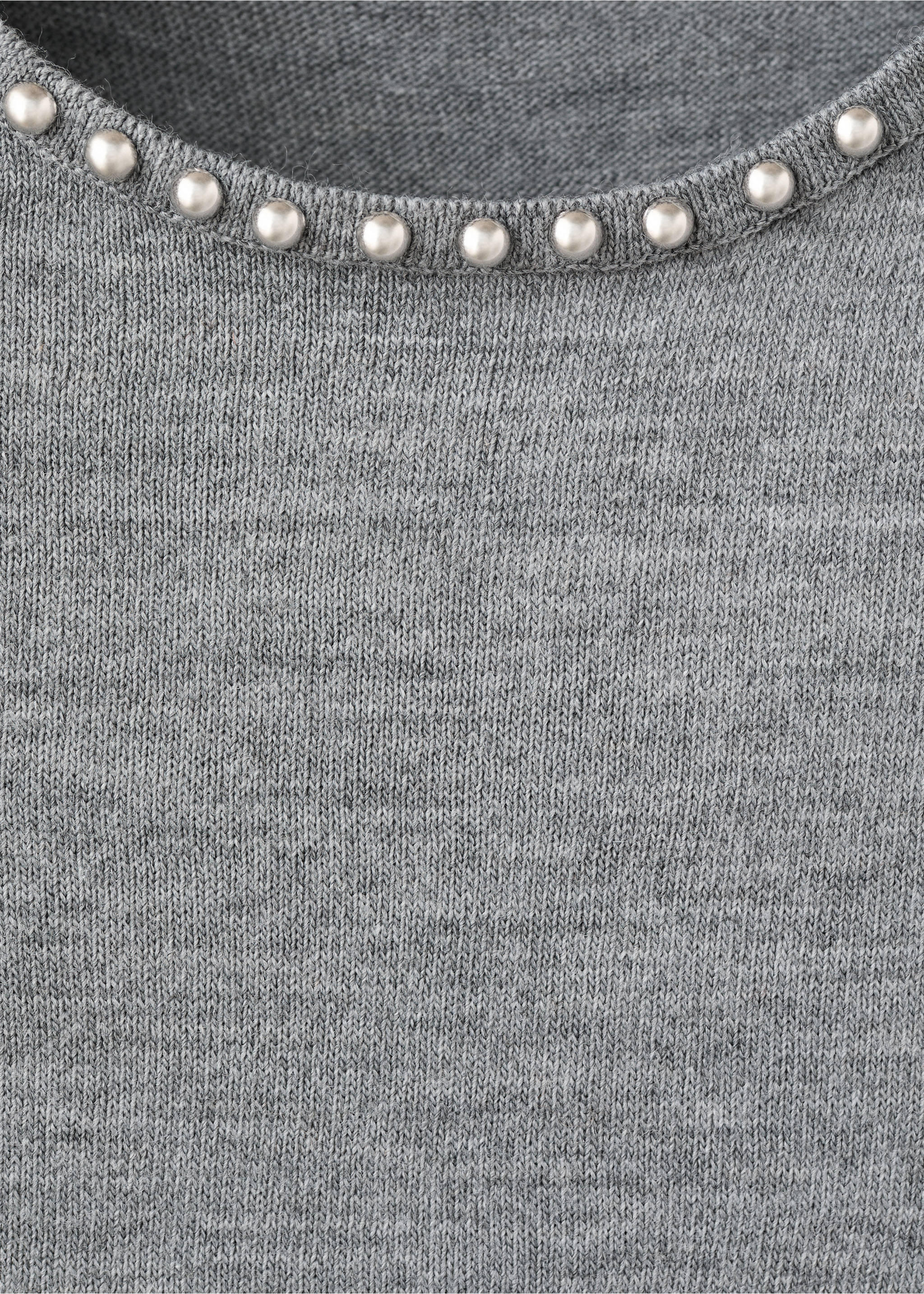 Pull-over maille clouté - Détail de l'article 8, Gris chiné moyen. Ref: 27024098-00.
