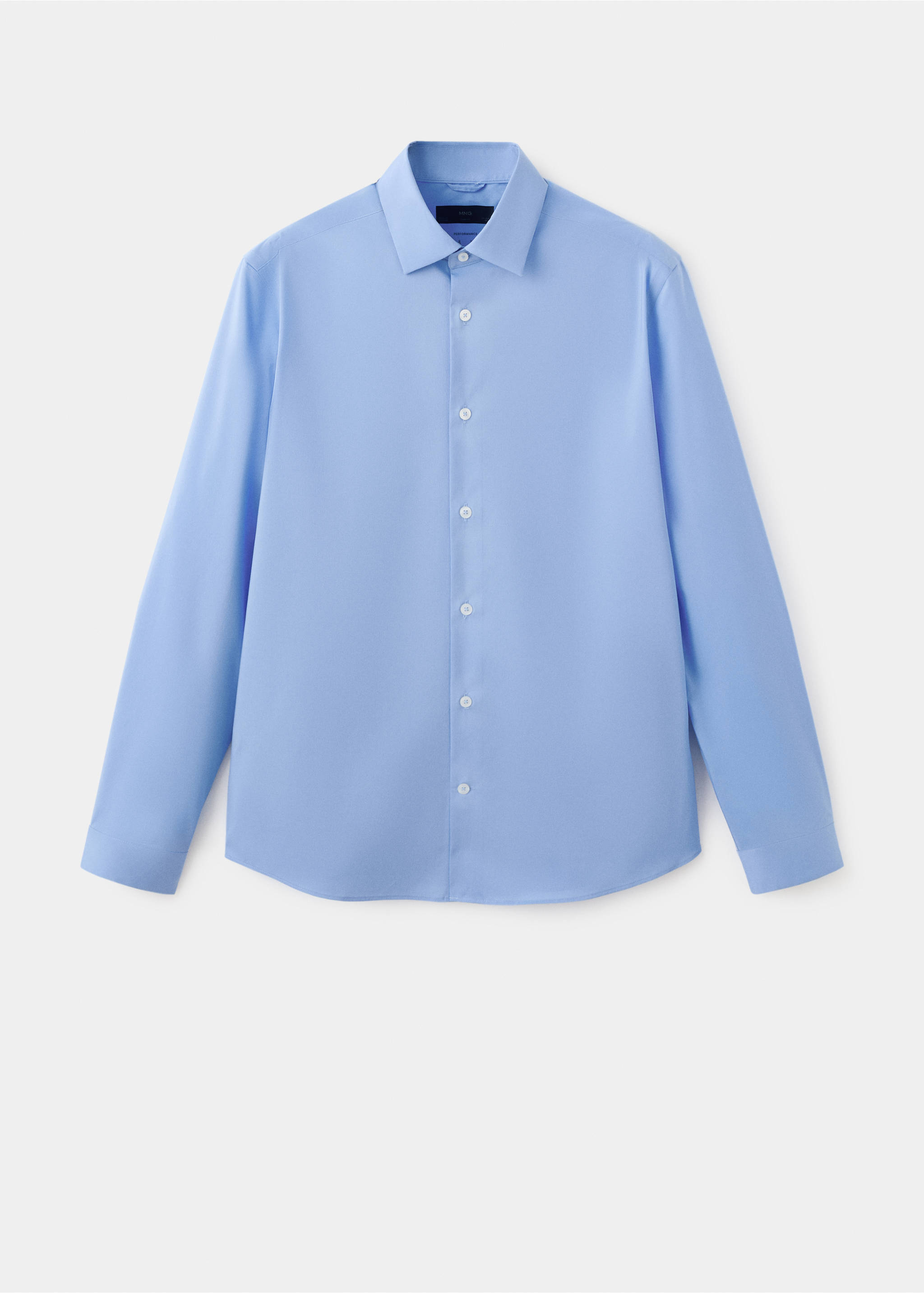Light blue long-sleeve shirt with a classic collar and button placket., China Blue. Ref: 27024424-00.
