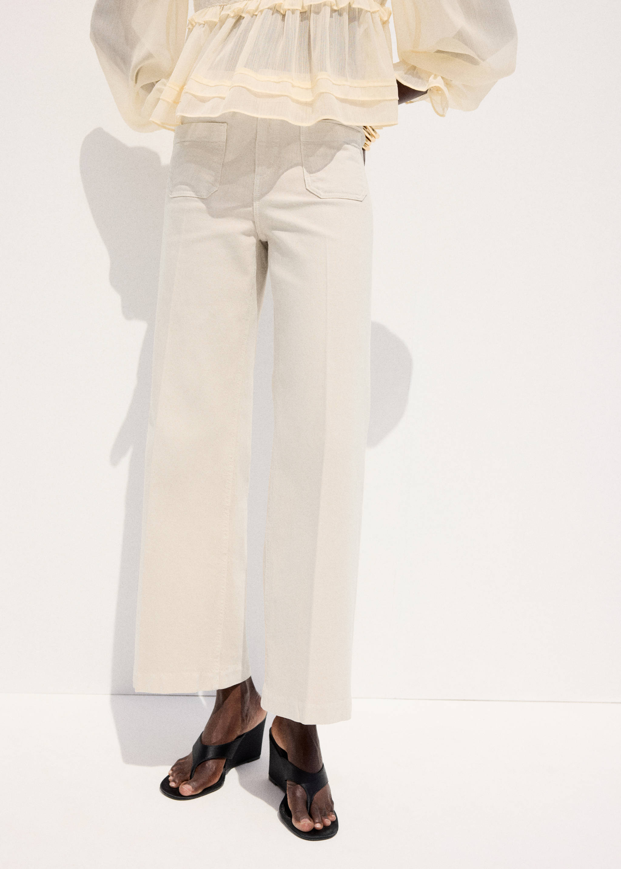 Wide leg jeans with pockets - Medium plane