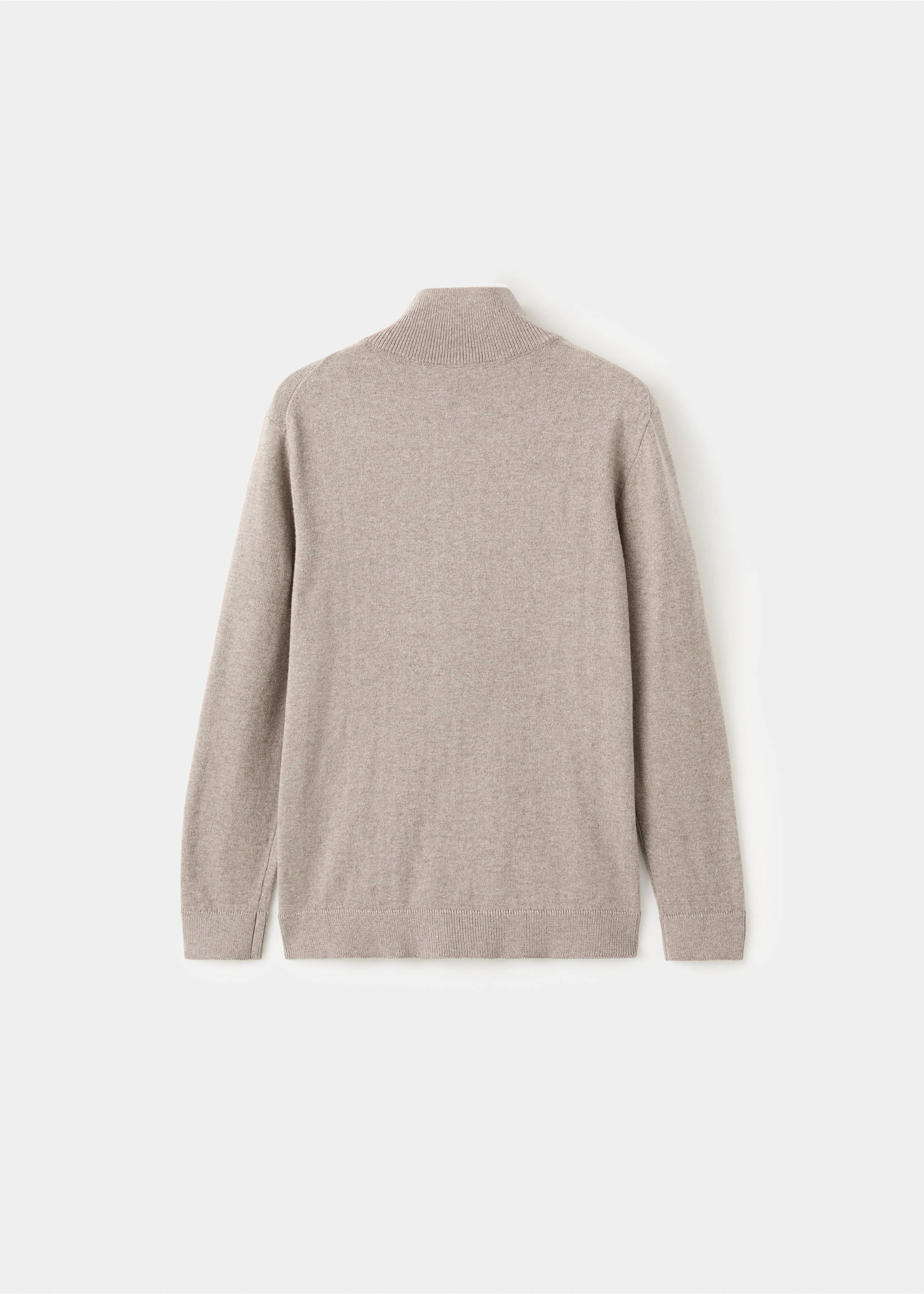 Pullover mit Zip-Kragen - Rückseite des Artikels, Mittelbraun. Ref: 27031259-00.