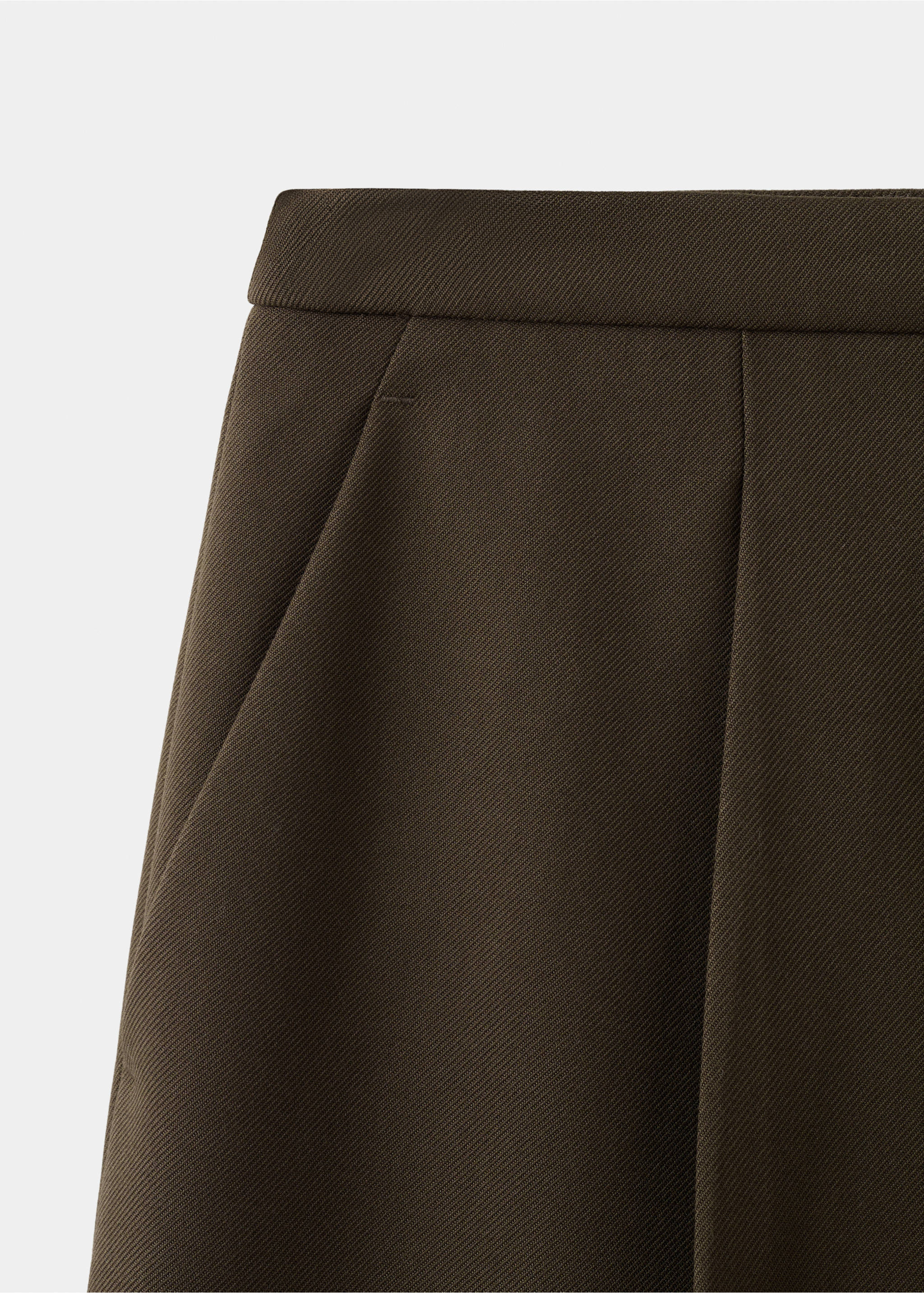 Wide leg mid-rise pleated trousers - Details of the article 0, Chocolate. Ref: 27031294-00.