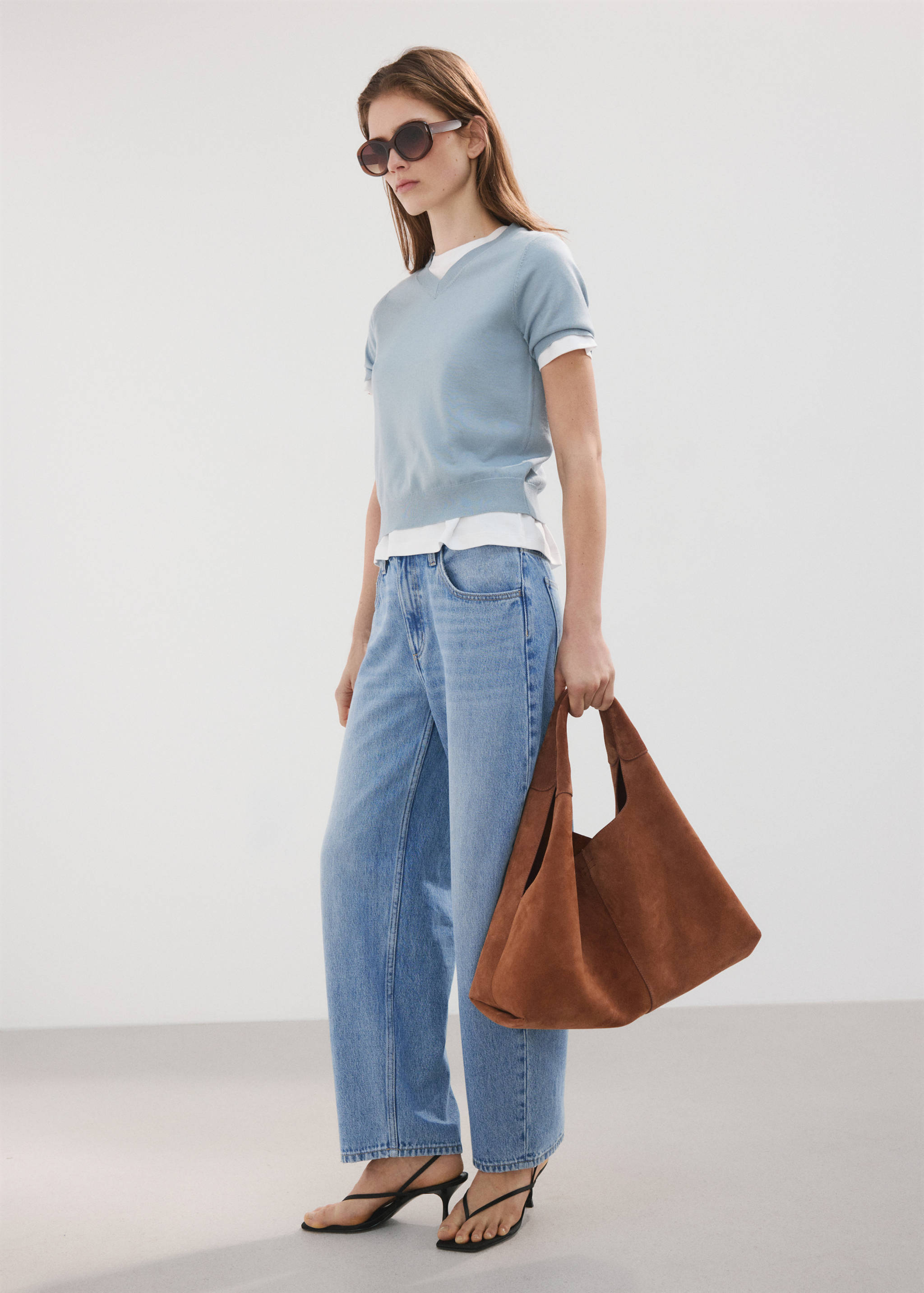 Barrel-Jeans mit hoher Taille - Allgemeine Ansicht