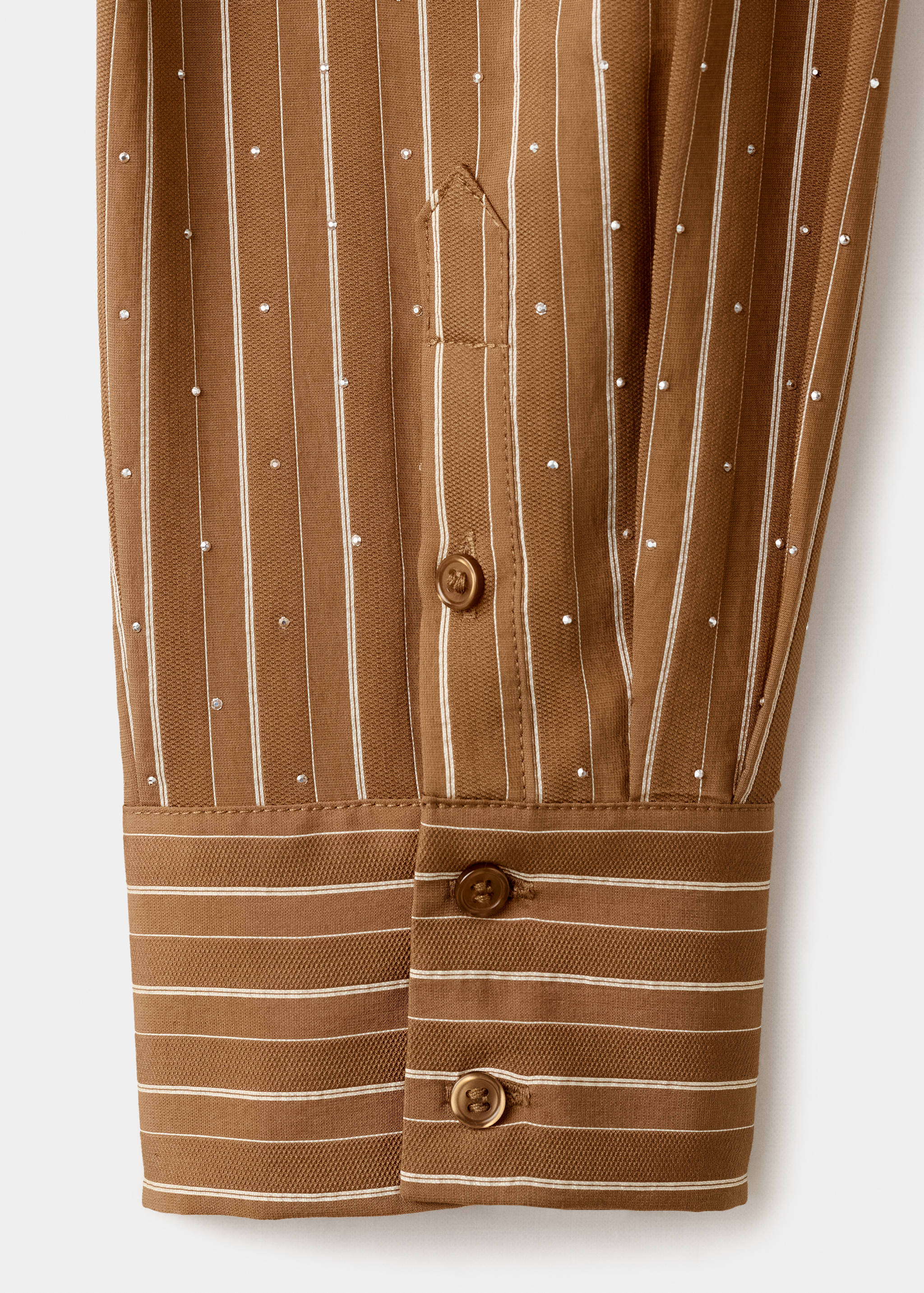 Gestreiftes Hemd mit Strass-Details - Detail des Artikels 0