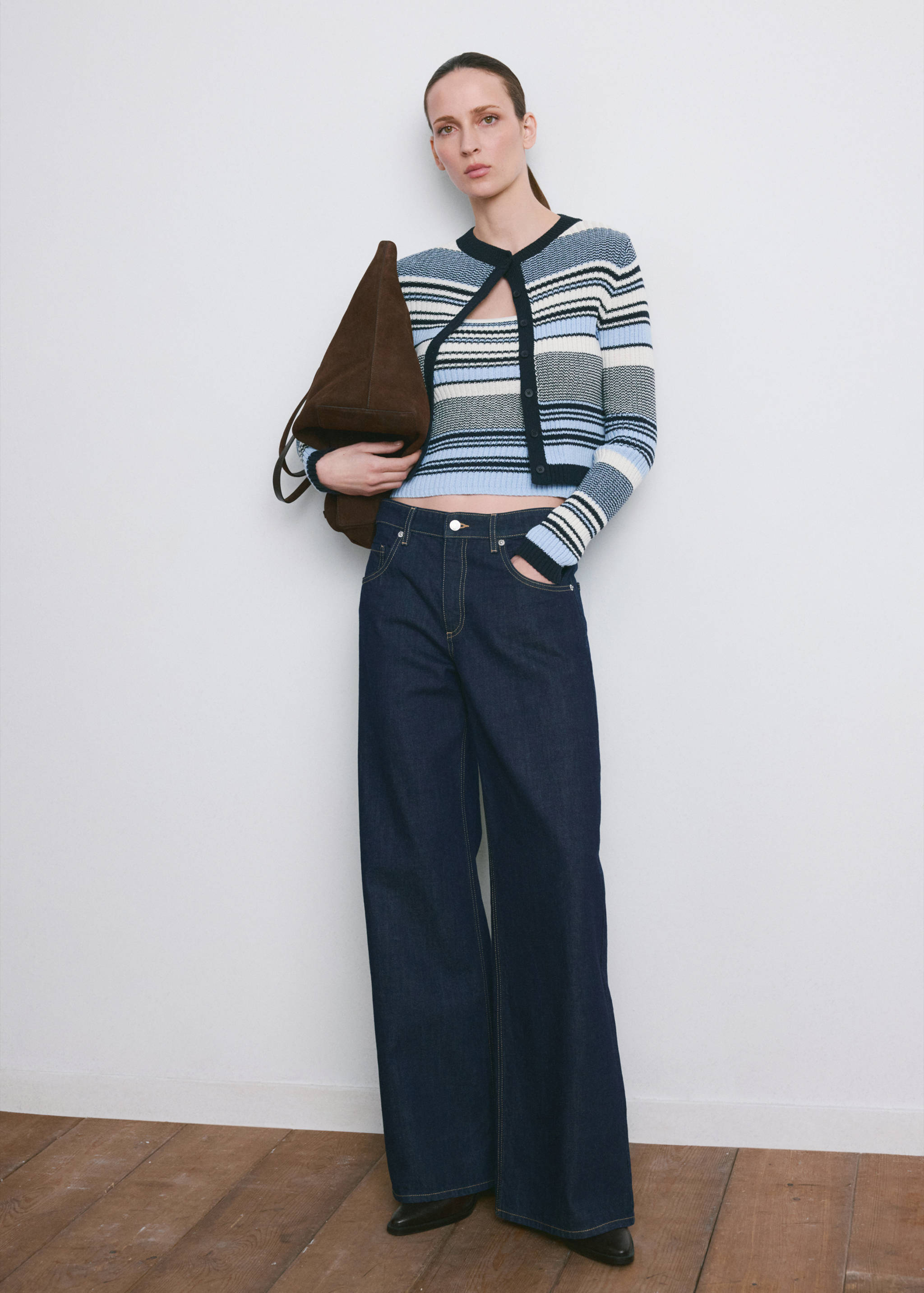 Strickcardigan mit Streifenmuster - Allgemeine Ansicht