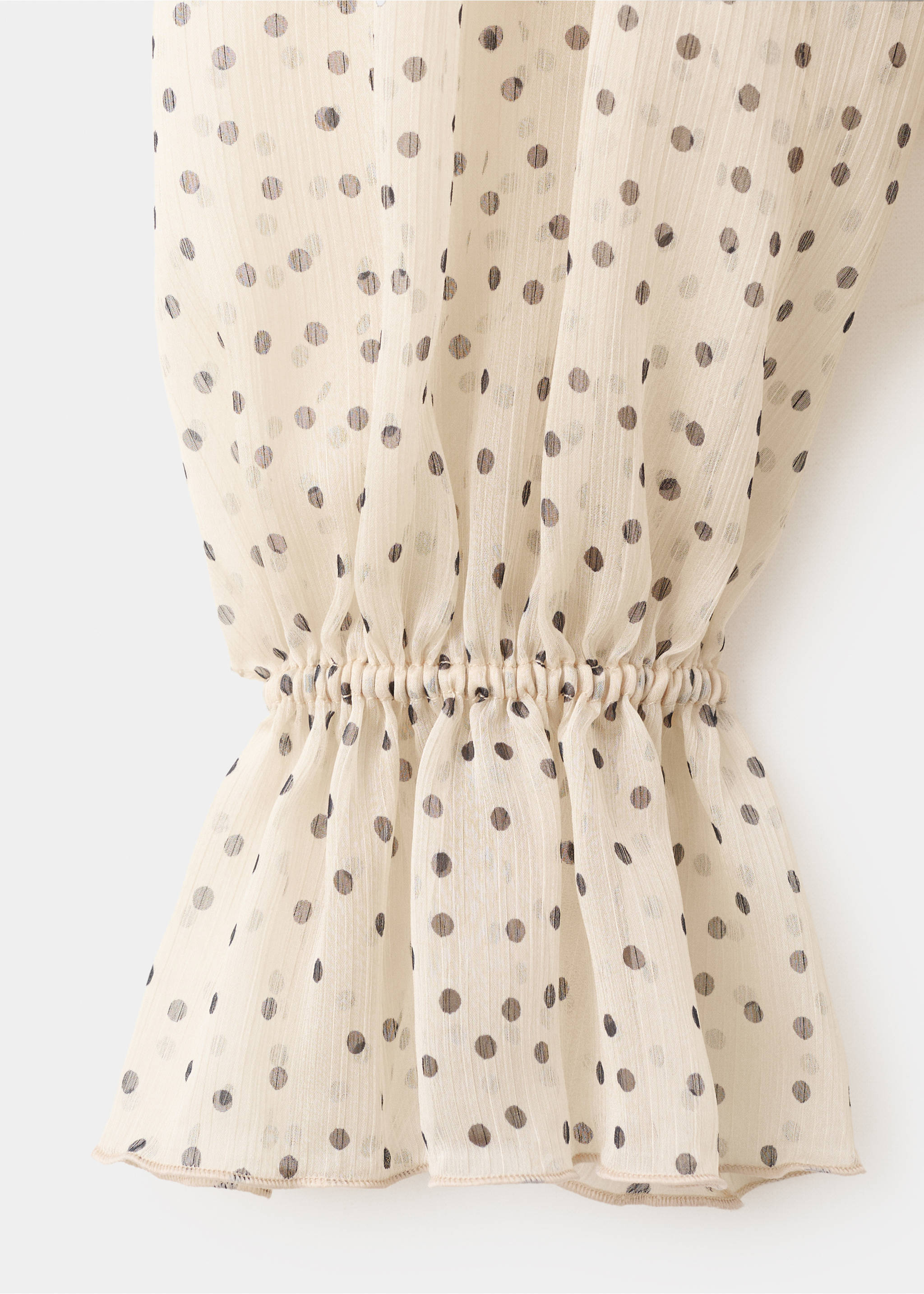 Bow polka-dot blouse - Details of the article 8, Ecru. Ref: 27034101-00.
