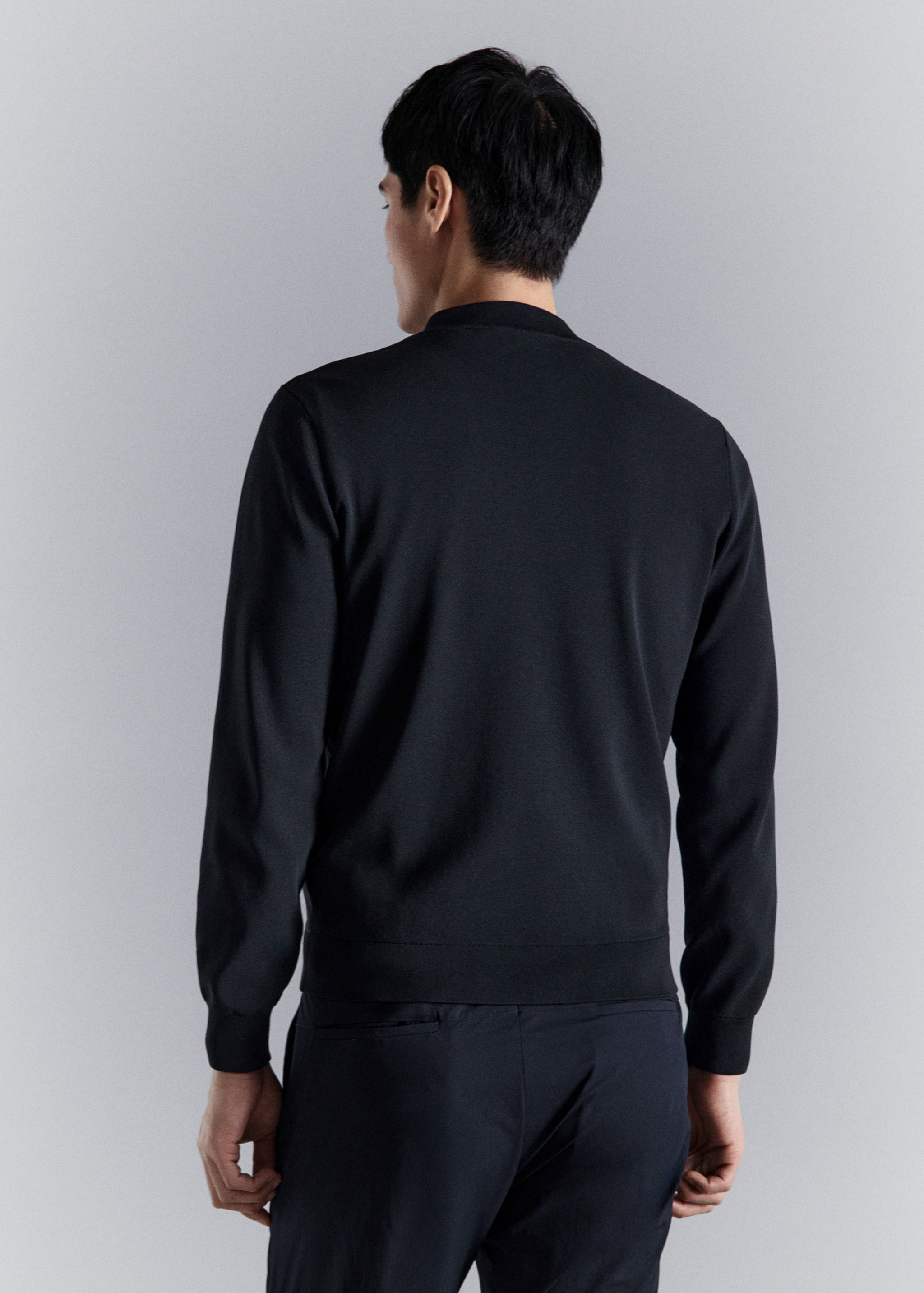 Veste bomber en maille combinée - Verso de l’article