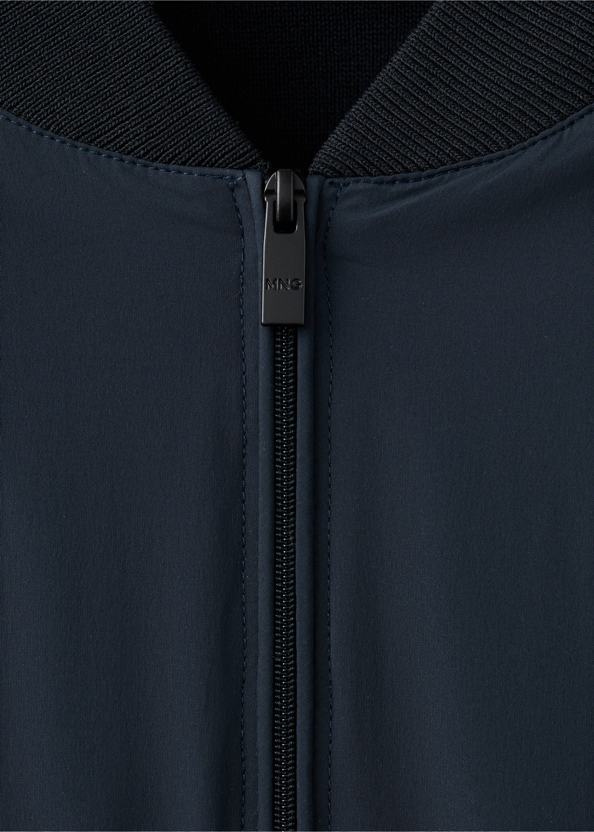 Veste bomber en maille combinée - Détail de l'article 8, Bleu marine. Ref: 27034429-00.