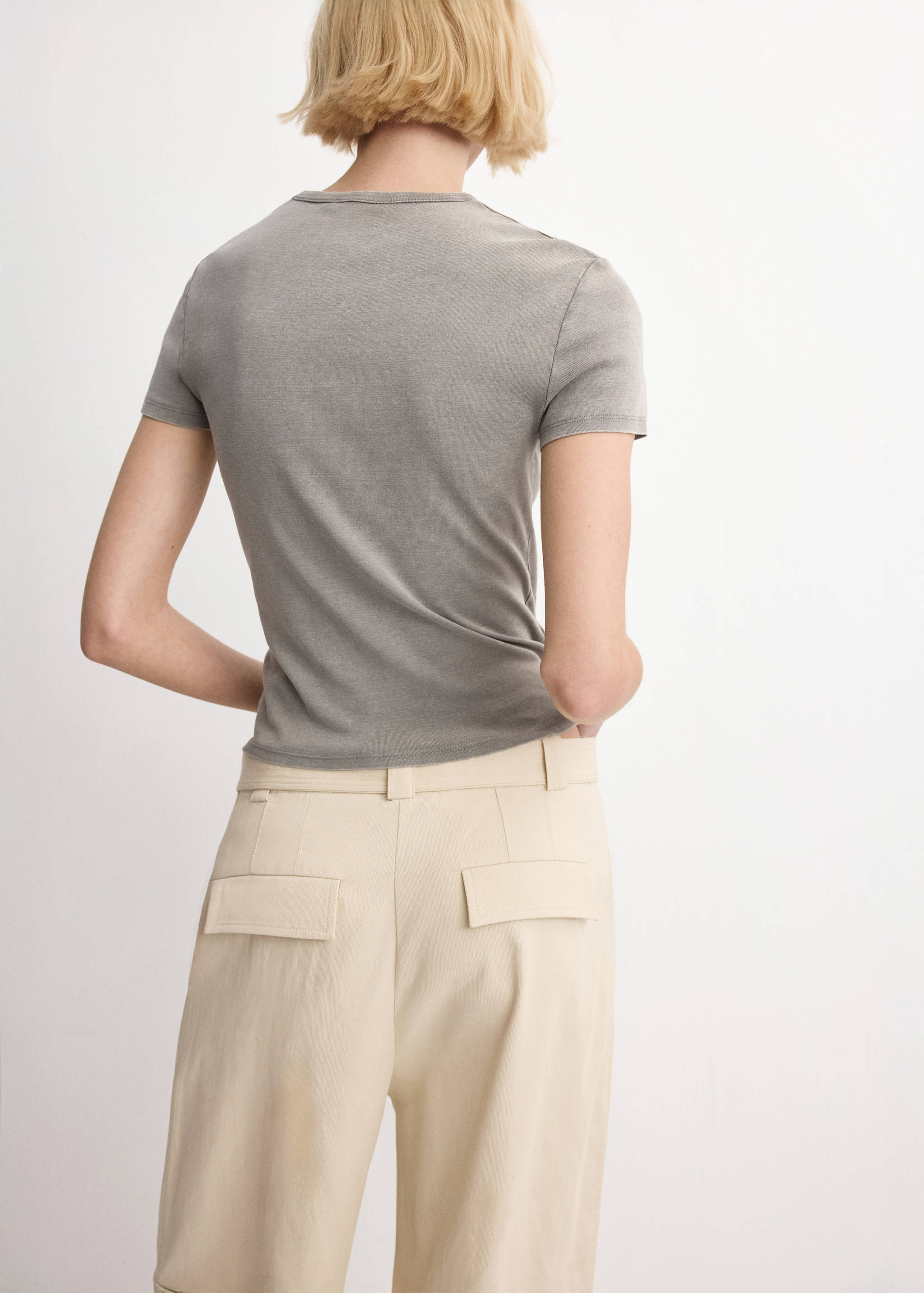 Washed-effect cotton t-shirt - Reverse of the article