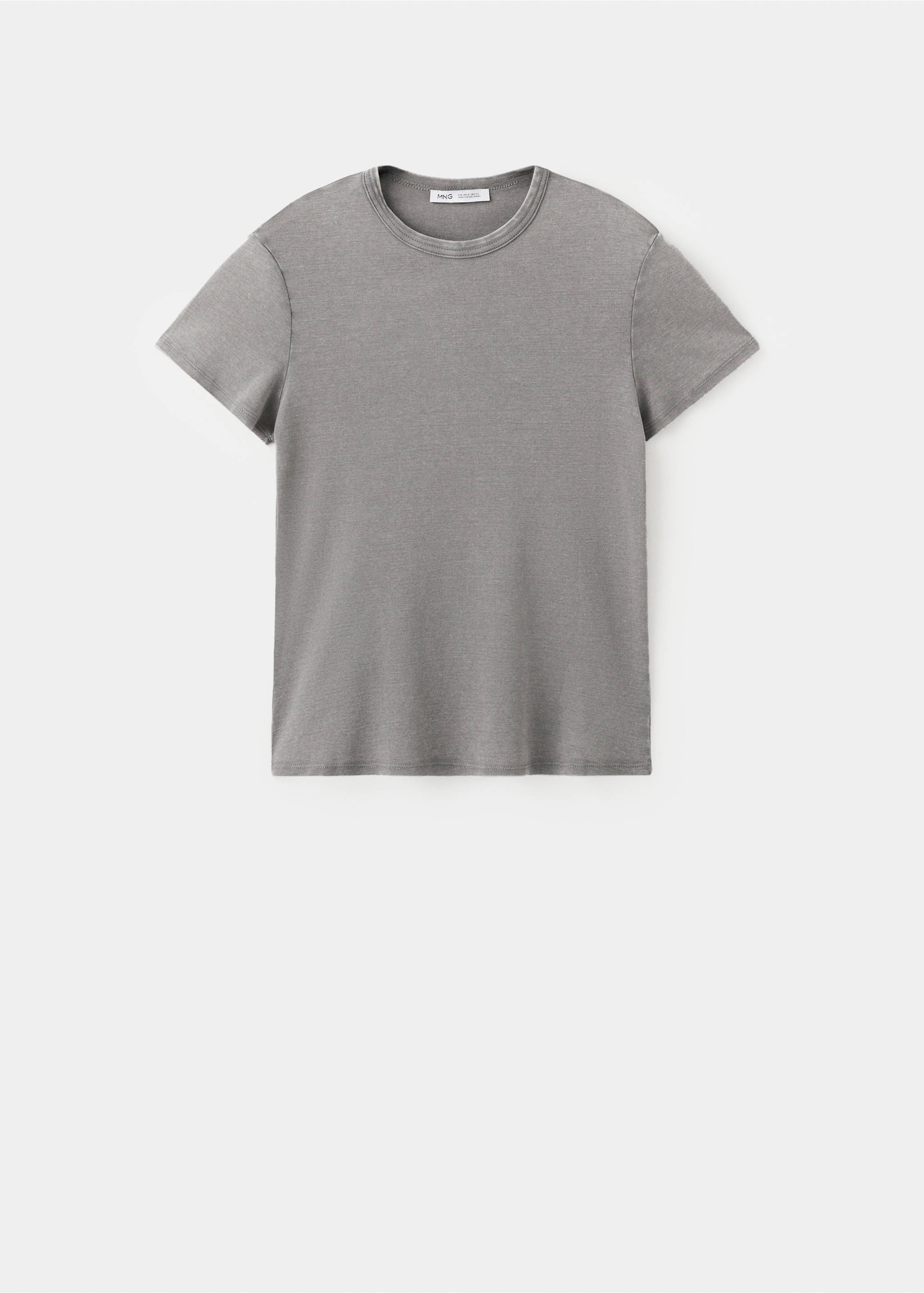 Washed-effect cotton t-shirt - Article without model, Grey. Ref: 27035824-00.