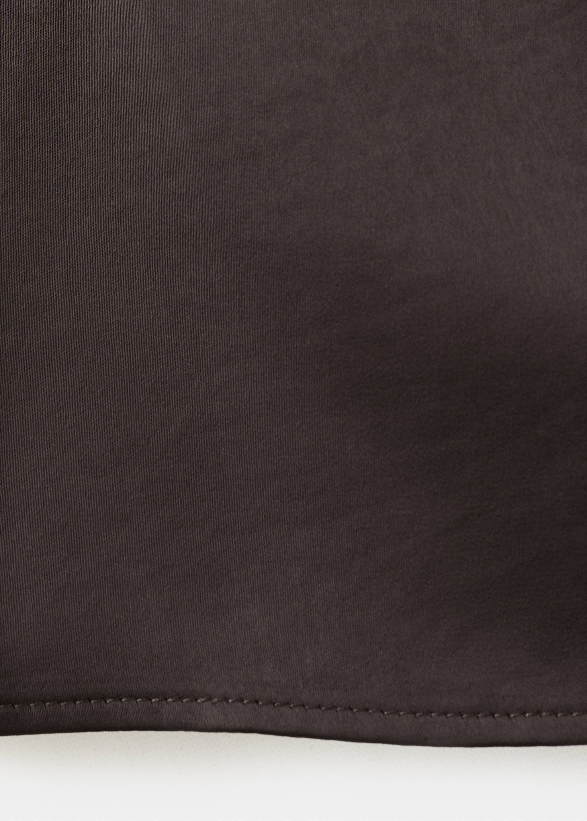 High collar satin blouse - Details of the article 0, Chocolate. Ref: 27035845-00.