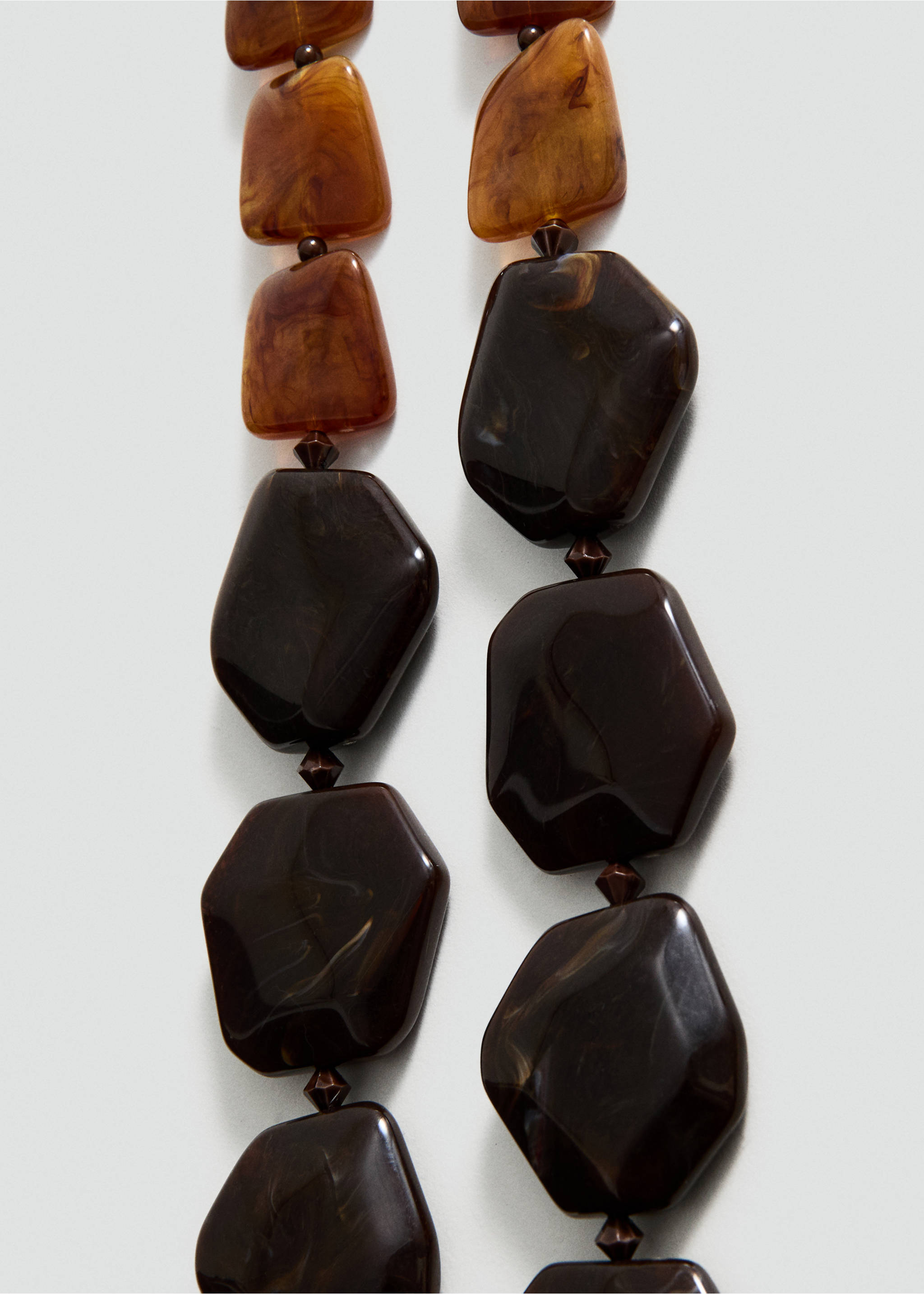 Tortoiseshell resin bead necklace., Brown. Ref: 27035982-00.