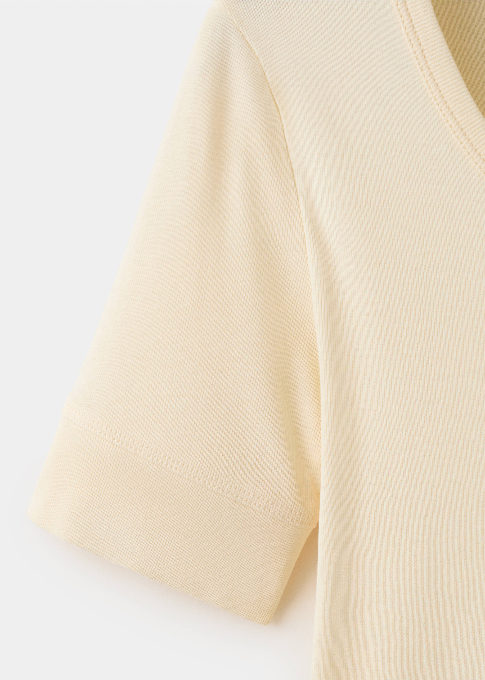 Tailliertes Kurzarm-T-Shirt - Detail des Artikels 8, Cremeweiß. Ref: 27035998-00.