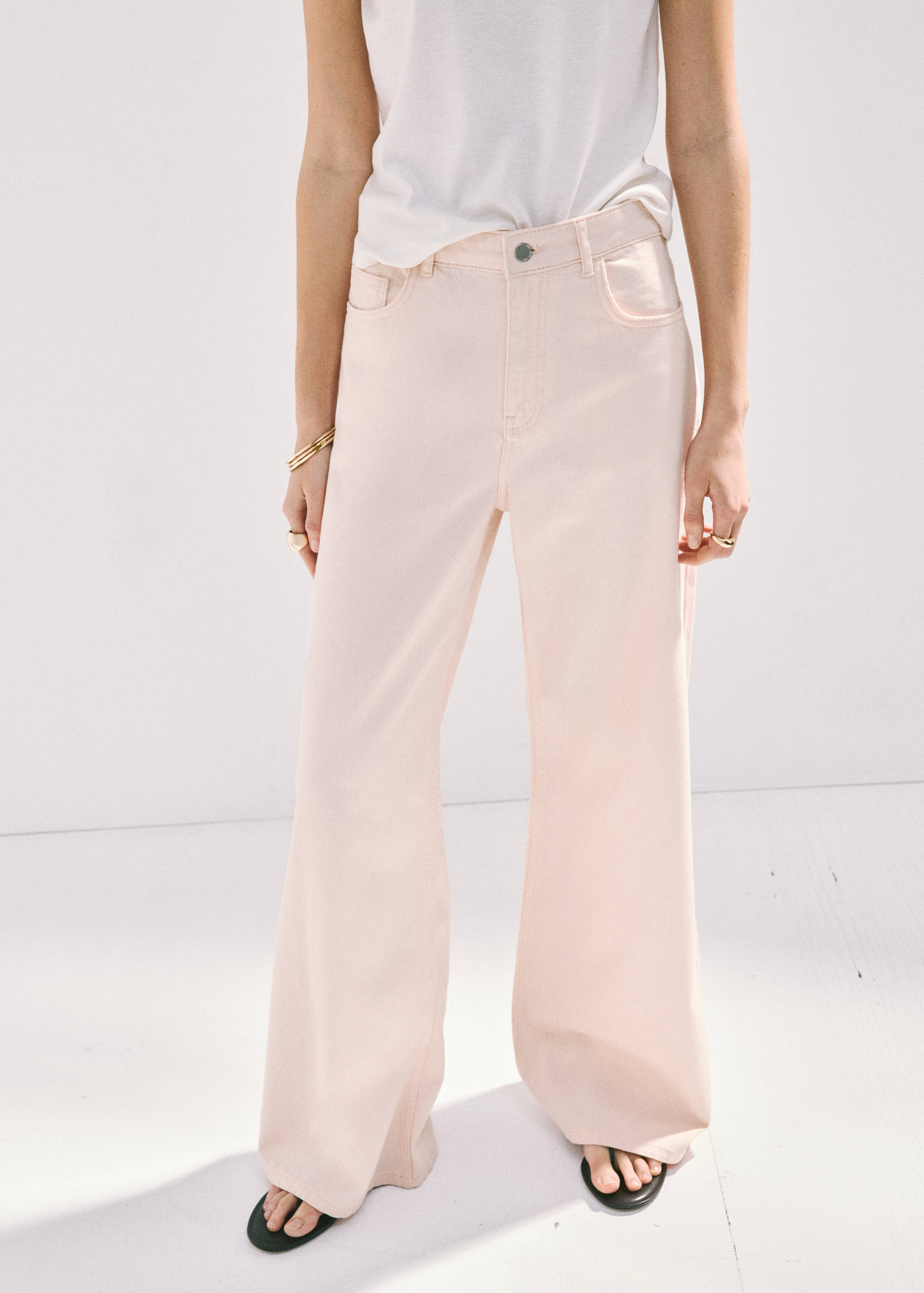 Wide leg mid-rise jeans - Medium plane