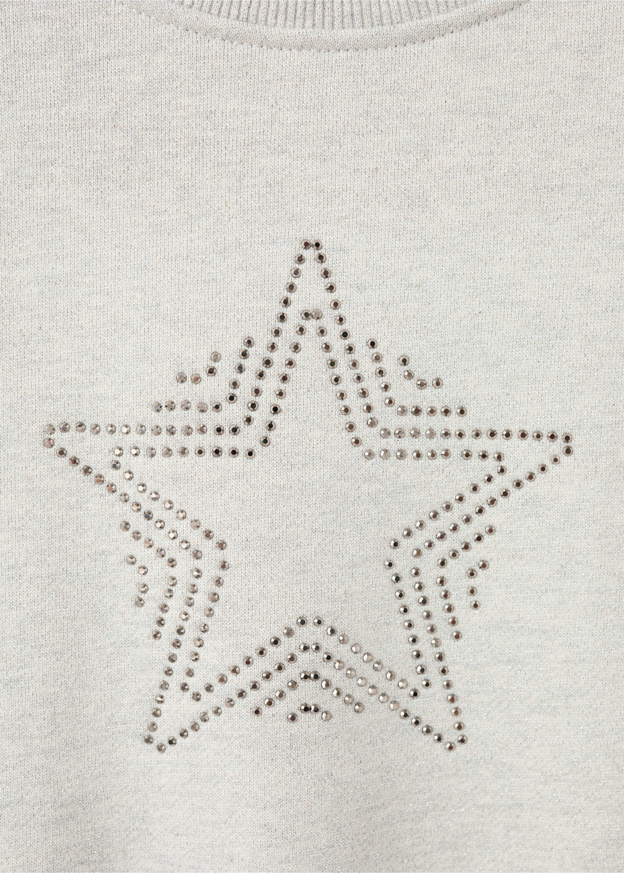Sweatshirt mit Lurex und sternförmiger Strass-Applikation - Detail des Artikels 0, Anthrazit. Ref: 27041169-00.