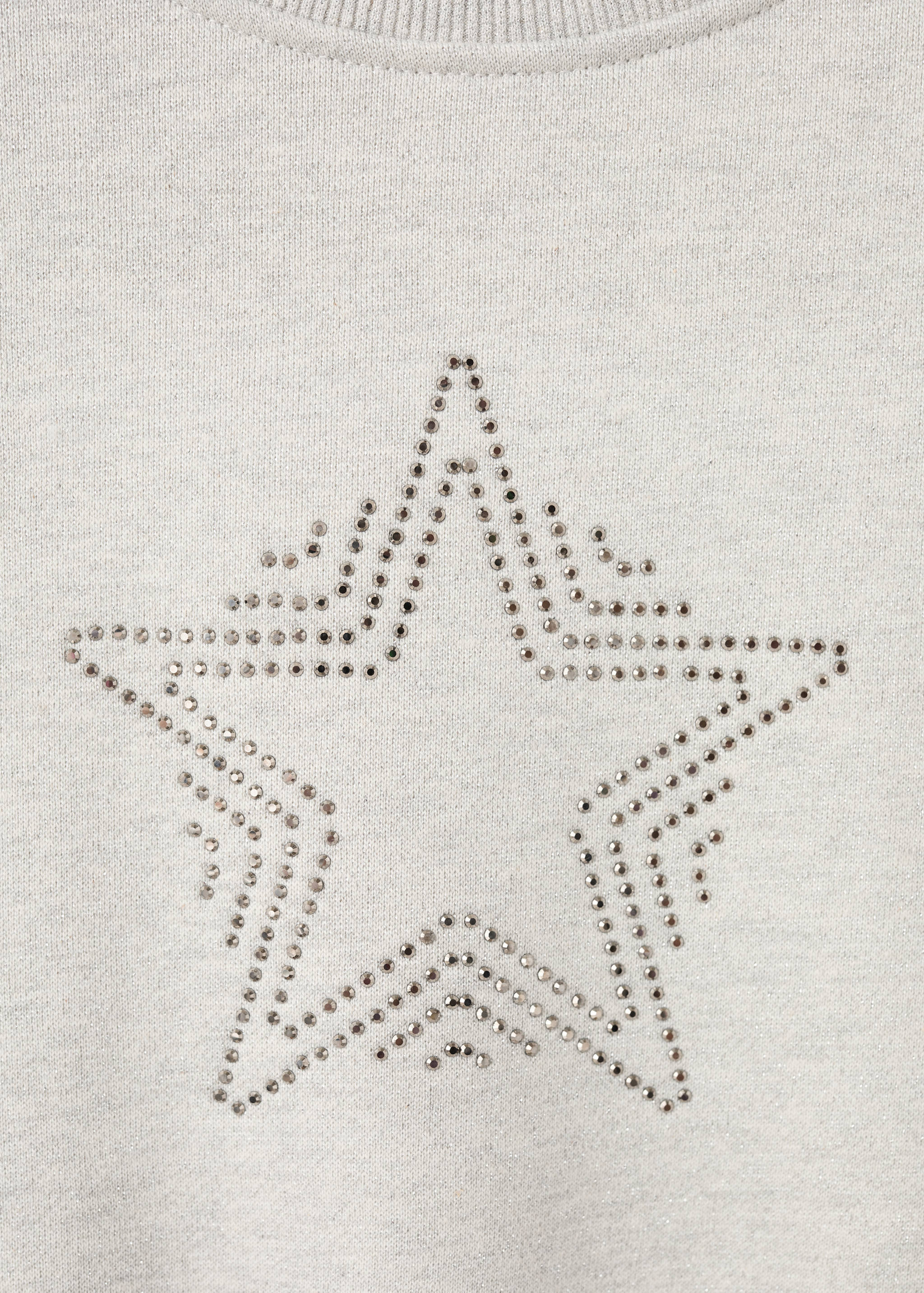 Sweatshirt mit Lurex und sternförmiger Strass-Applikation - Detail des Artikels 0