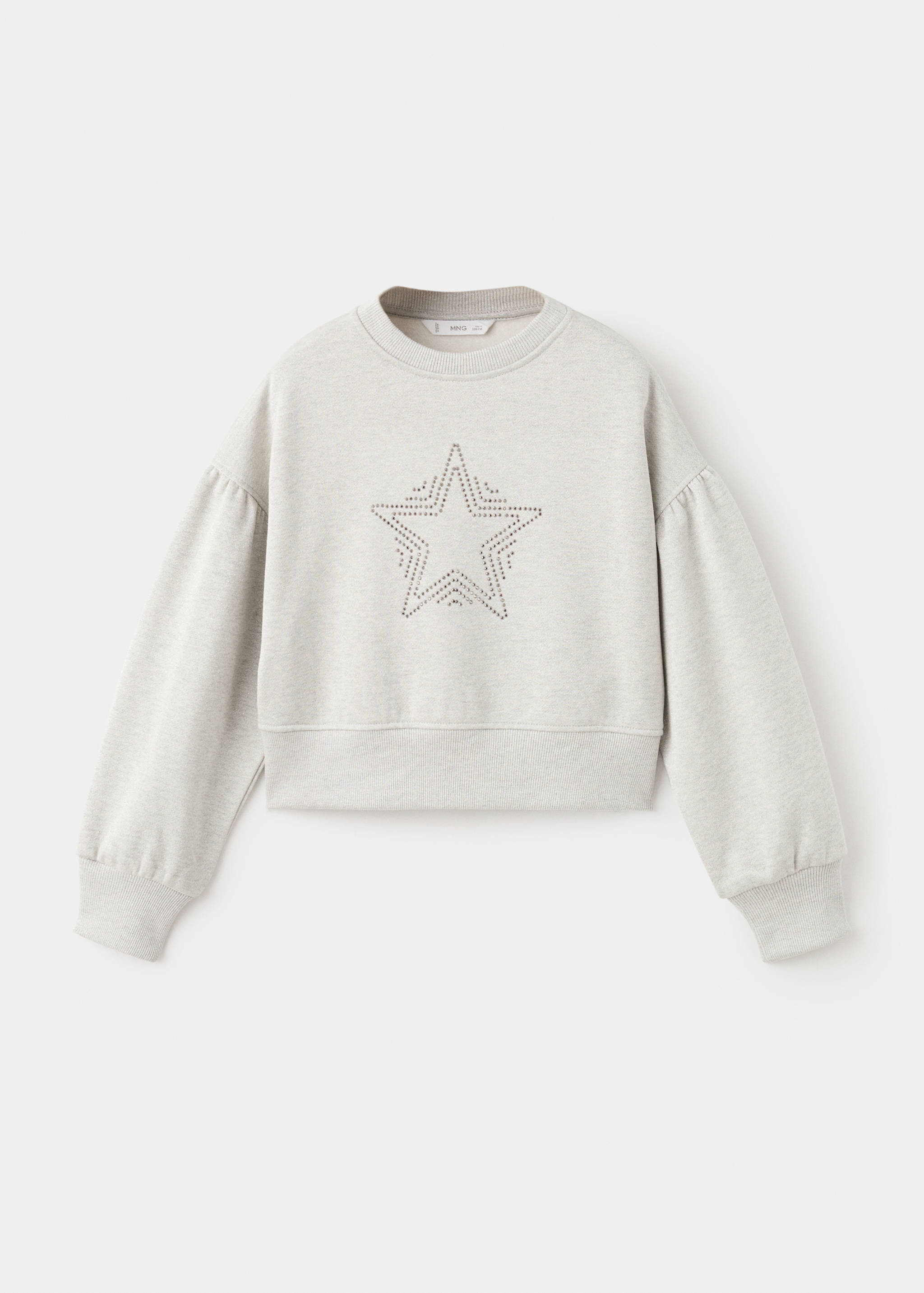 Sweatshirt mit Lurex und sternförmiger Strass-Applikation - Artikel ohne Model