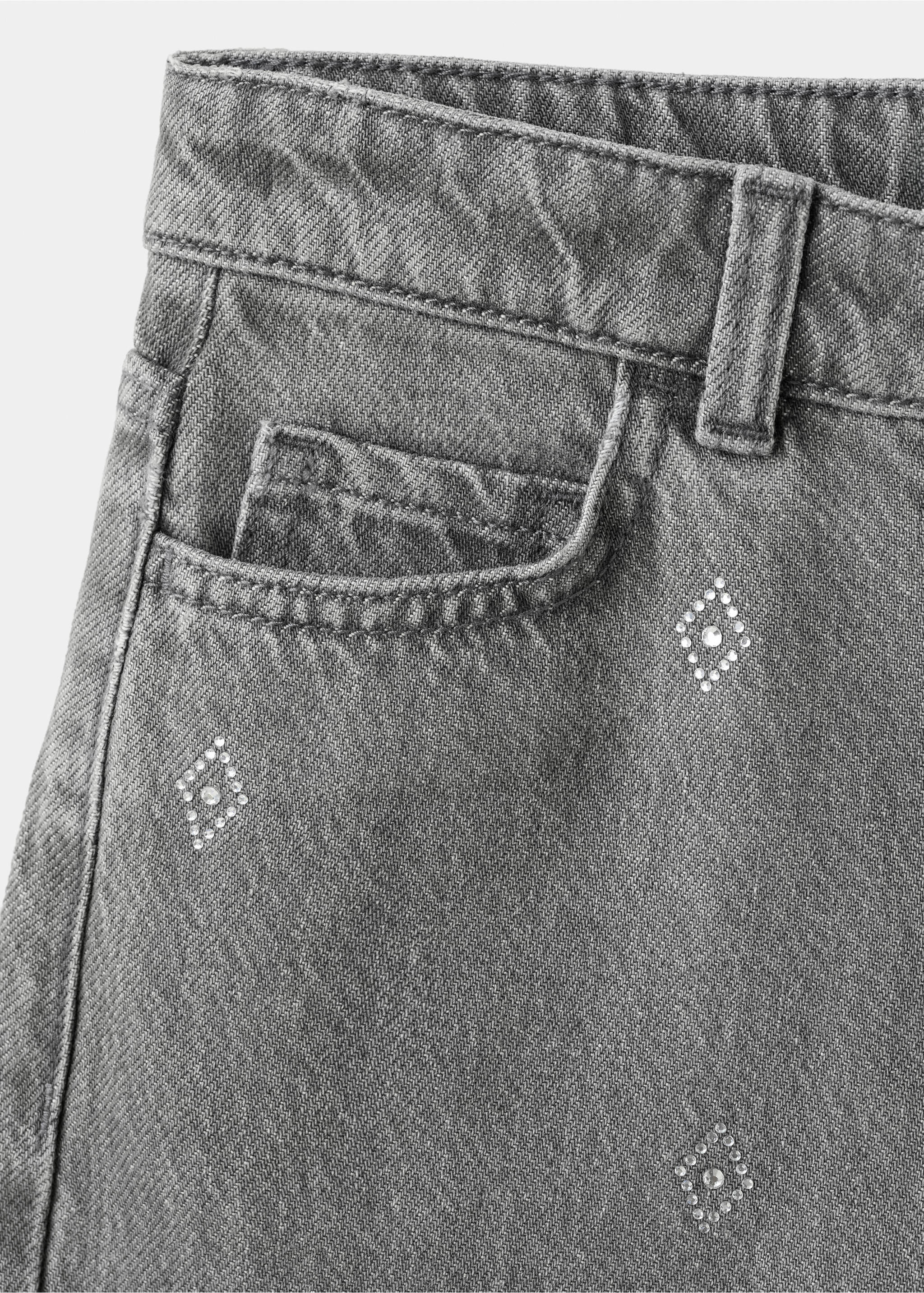 Jean large à strass - Détail de l'article 8, Gris denim. Ref: 27041171-00.